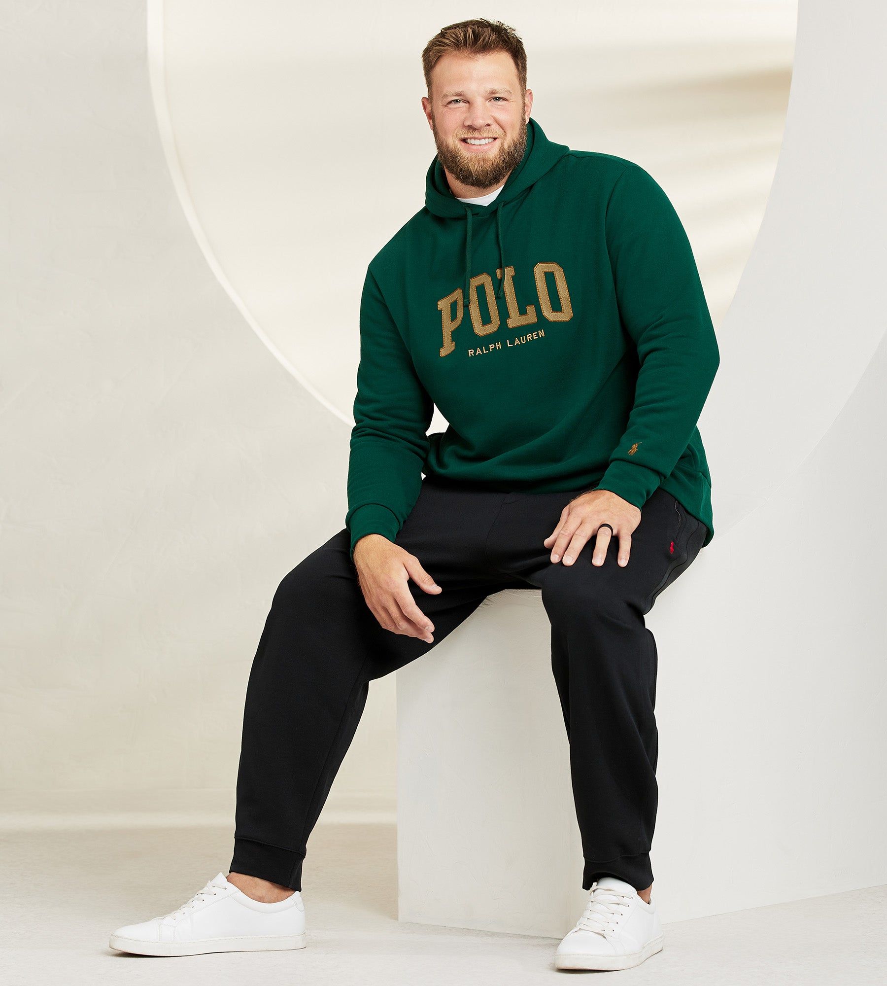 Polo Logo Fleece Hoodie sold by George Richards product image thumbnail 5