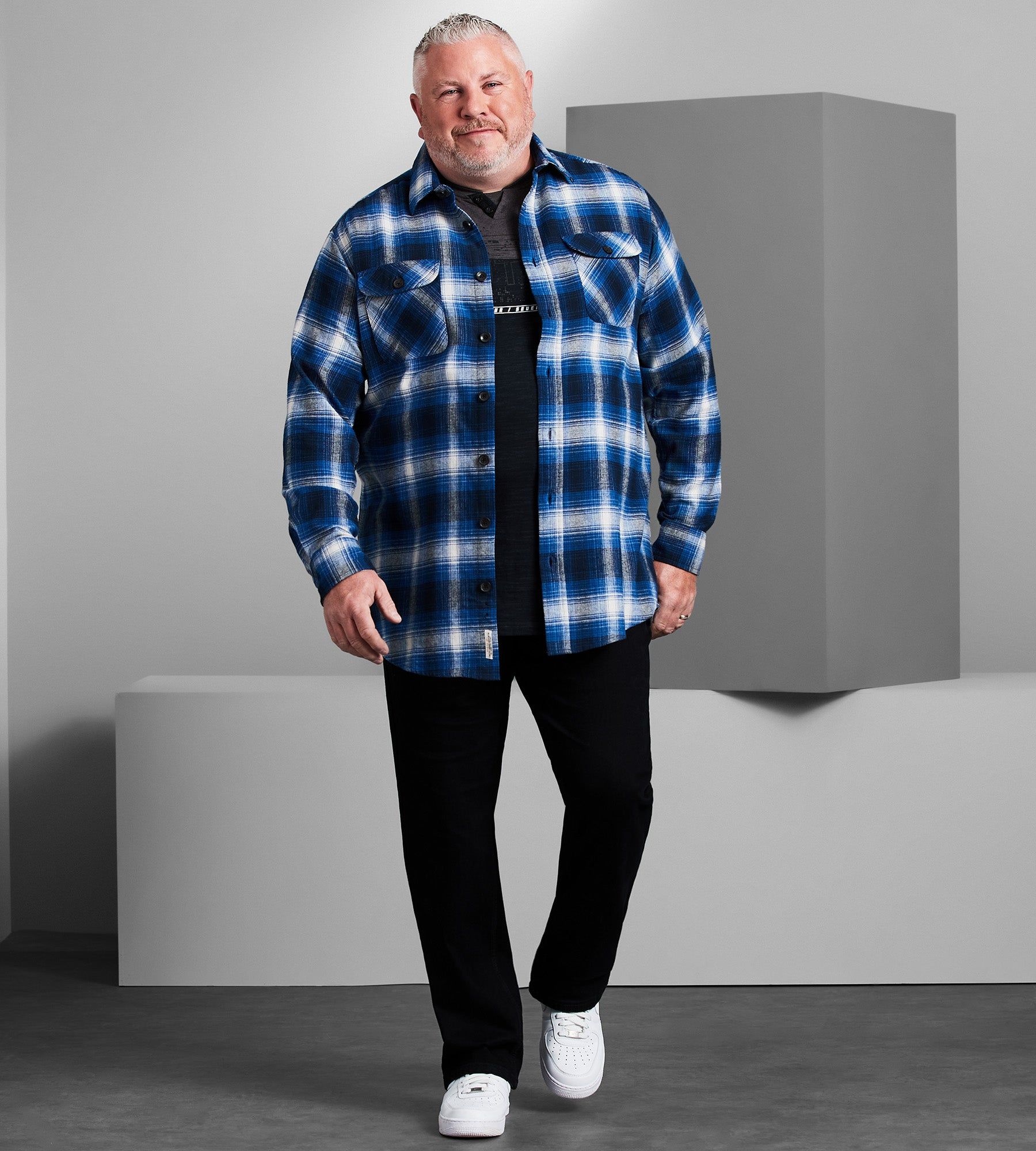 Plaid Flannel Long Sleeve Sport Shirt sold by George Richards product image thumbnail 3