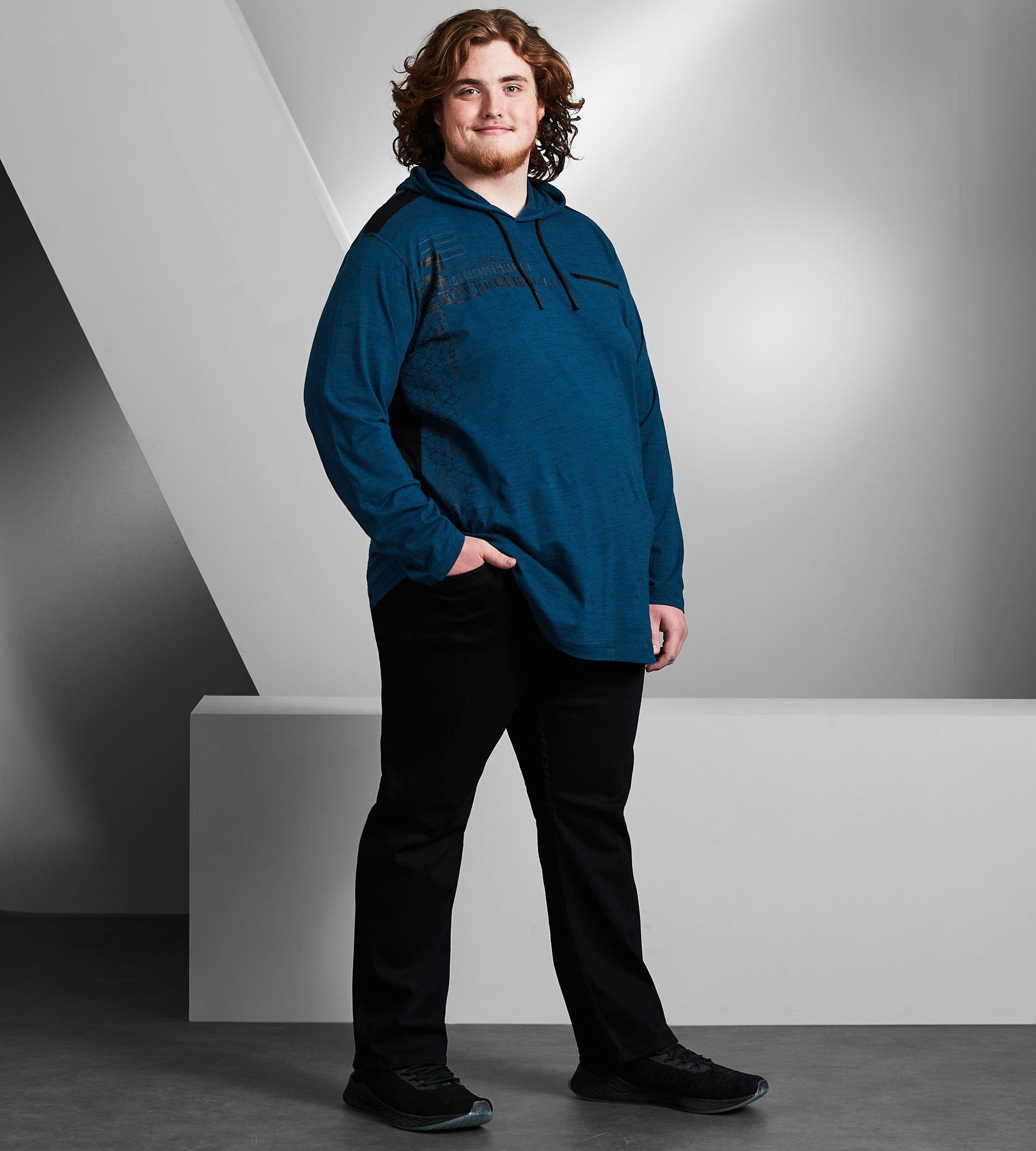 Long Sleeve Hooded Graphic Tee sold by George Richards product image thumbnail 5