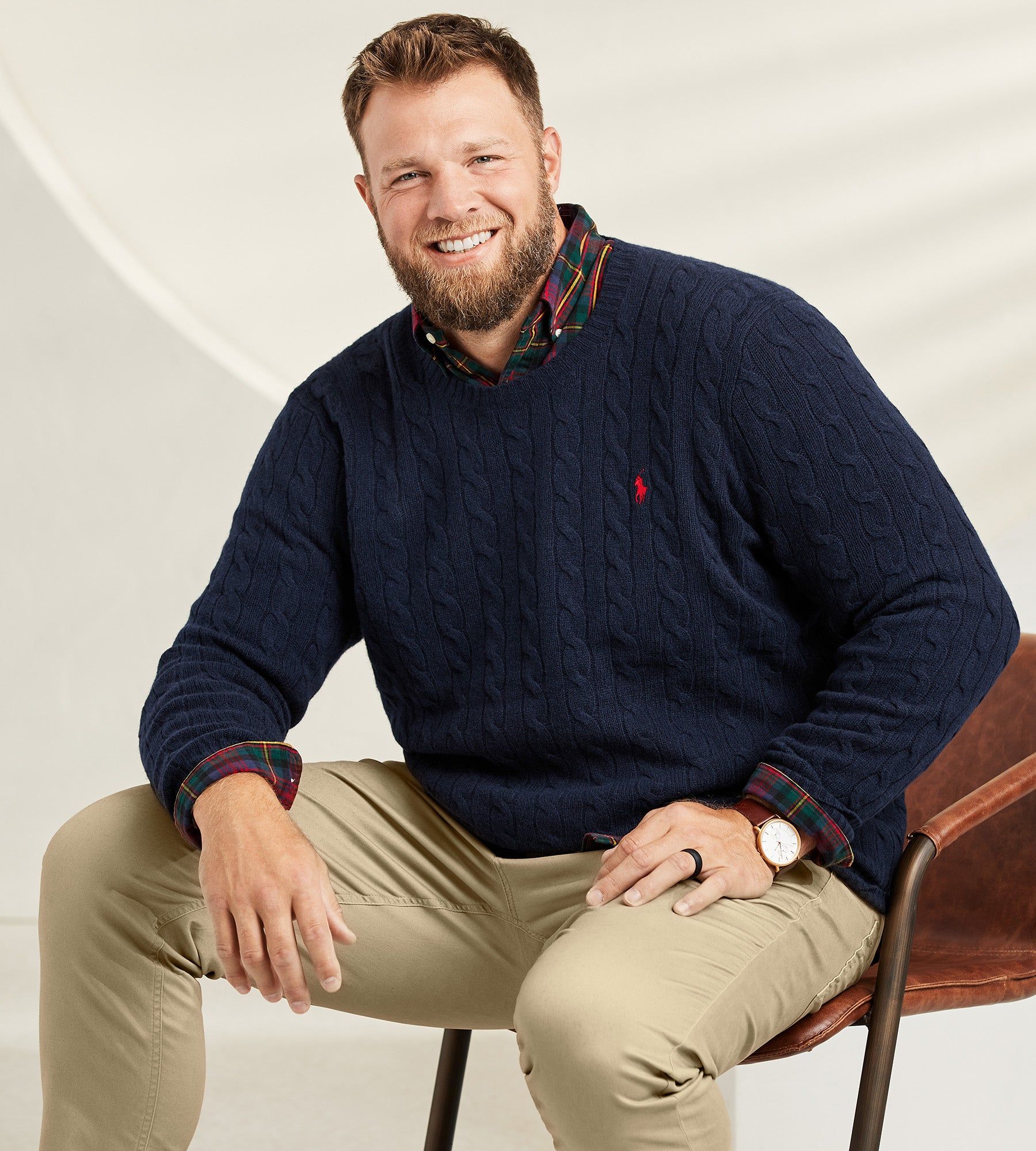 Cable-Knit Crew Neck Sweater sold by George Richards