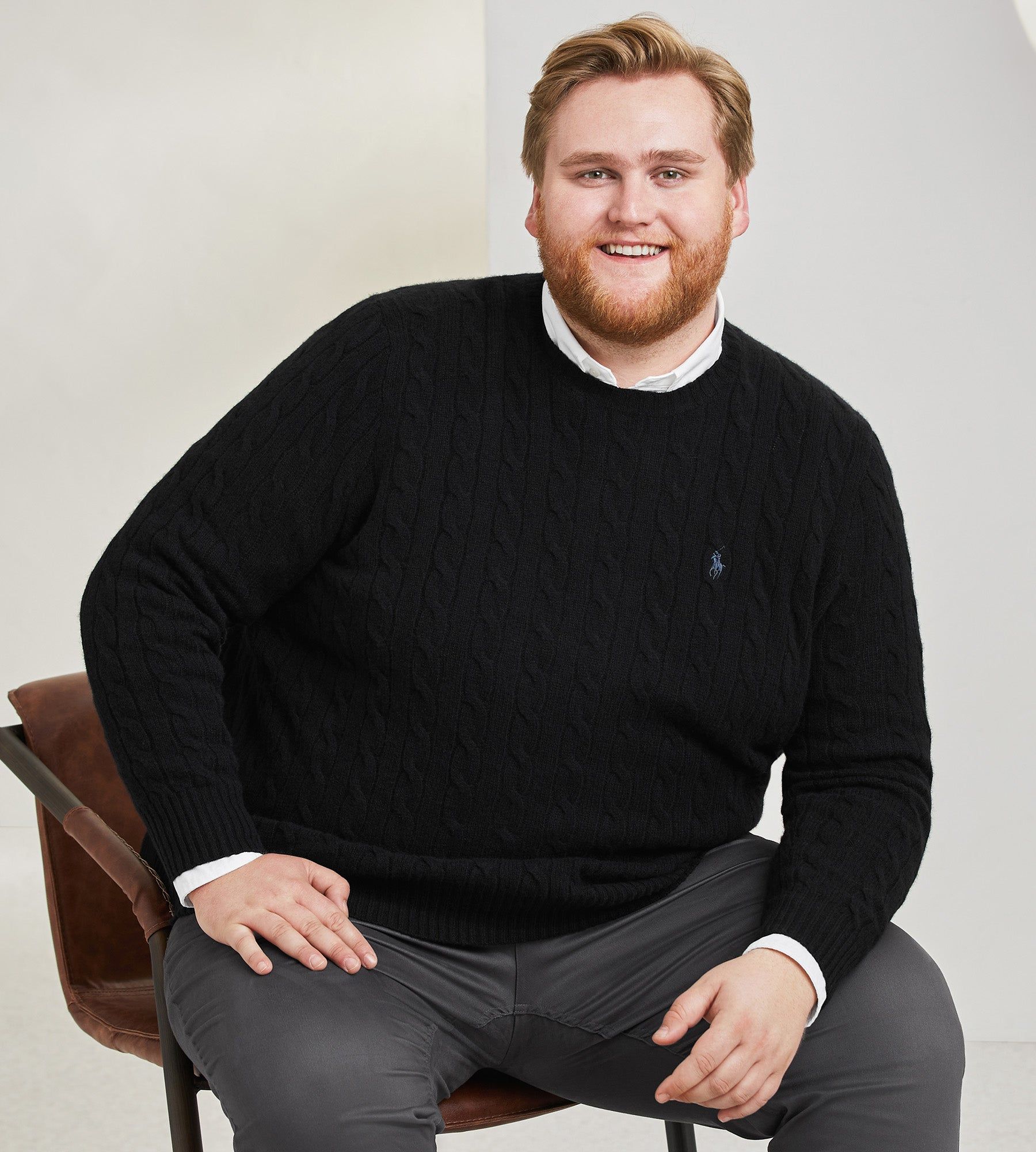 Cable-Knit Crew Neck Sweater sold by George Richards