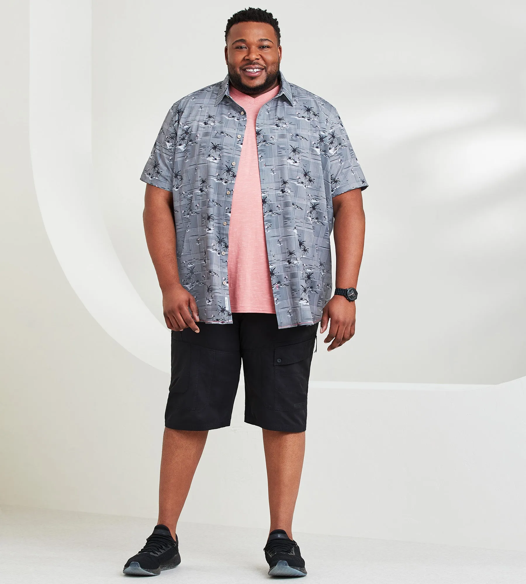 4-Way Stretch Flamingo Short Sleeve Sport Shirt sold by George Richards product image thumbnail 3