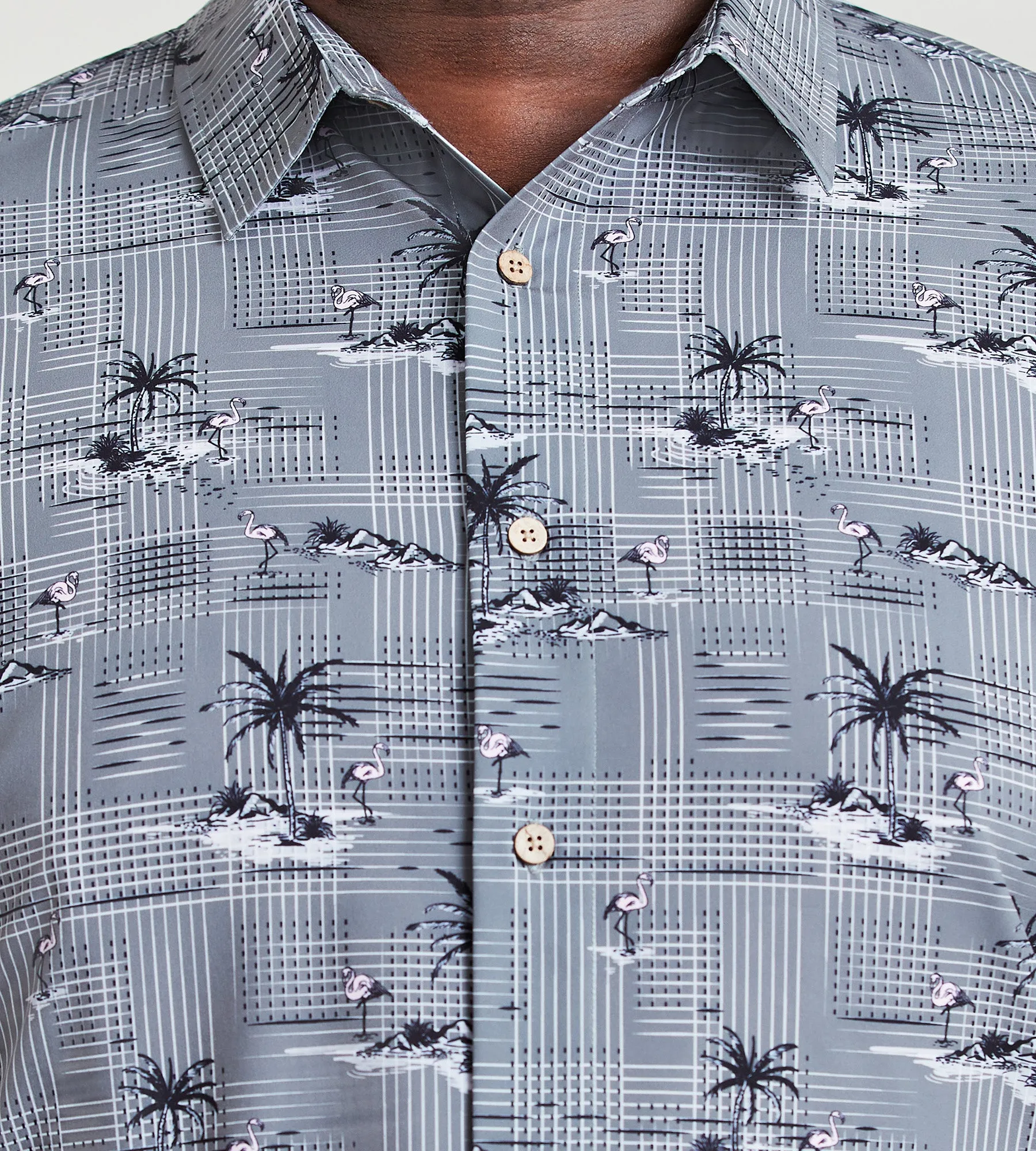 4-Way Stretch Flamingo Short Sleeve Sport Shirt sold by George Richards product image thumbnail 2