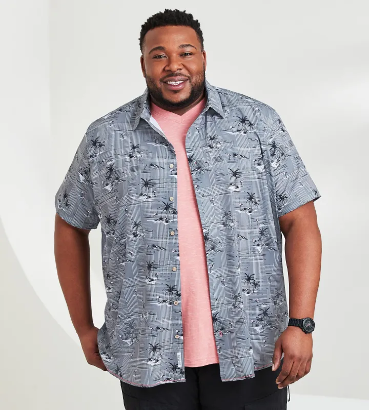 4-Way Stretch Flamingo Short Sleeve Sport Shirt sold by George Richards