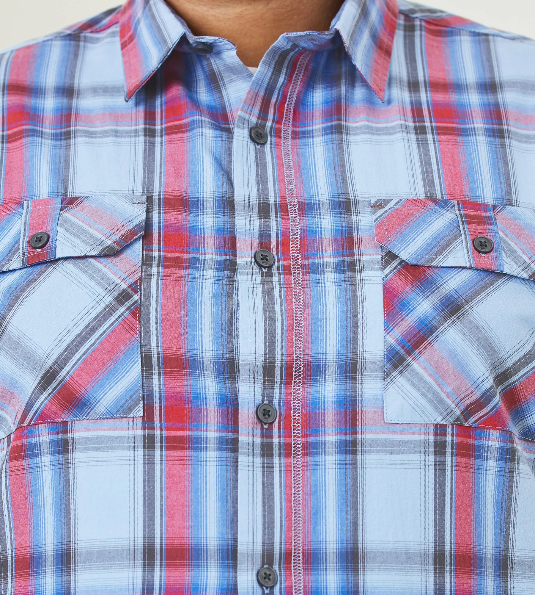 Plaid Short Sleeve Sport Shirt sold by George Richards product image thumbnail 2