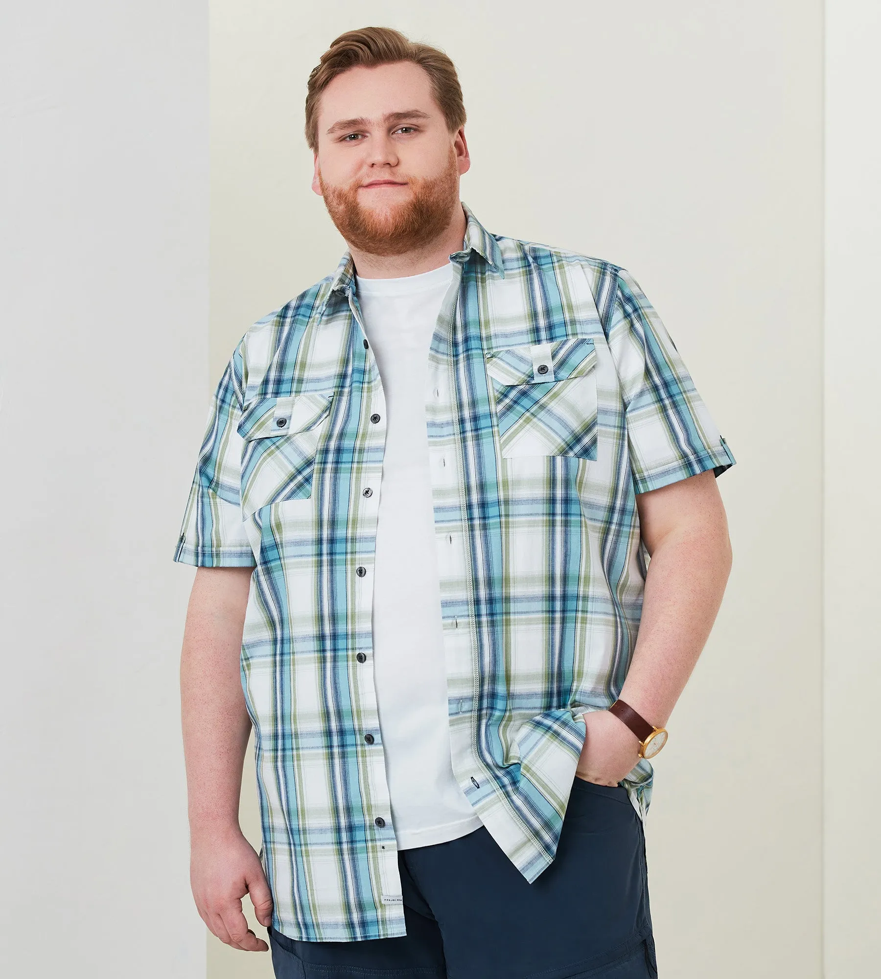 Plaid Short Sleeve Sport Shirt sold by George Richards product image thumbnail 4