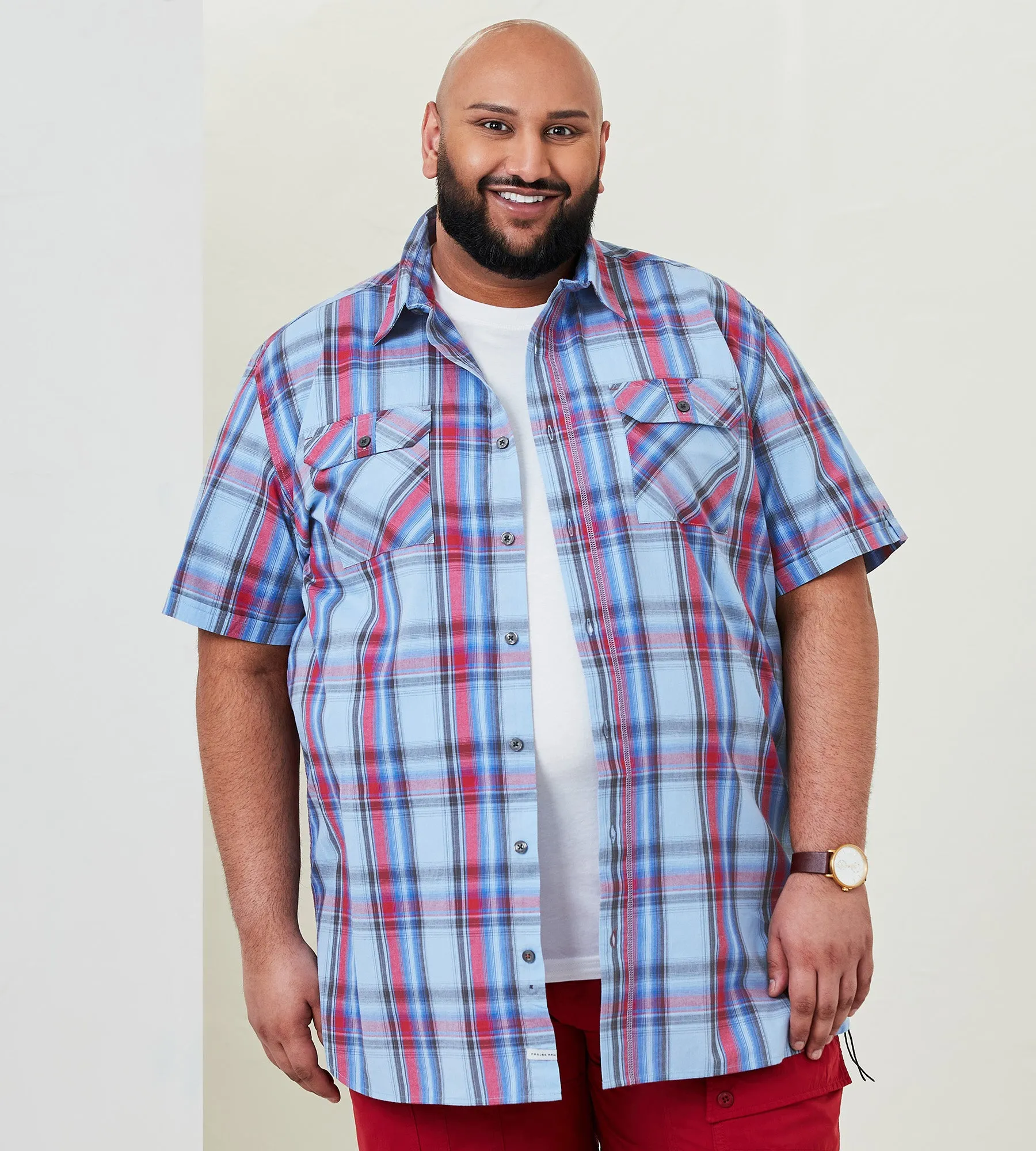 Plaid Short Sleeve Sport Shirt sold by George Richards