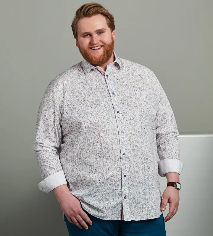 Non-Iron Multi Print Long Sleeve Sport Shirt sold by George Richards