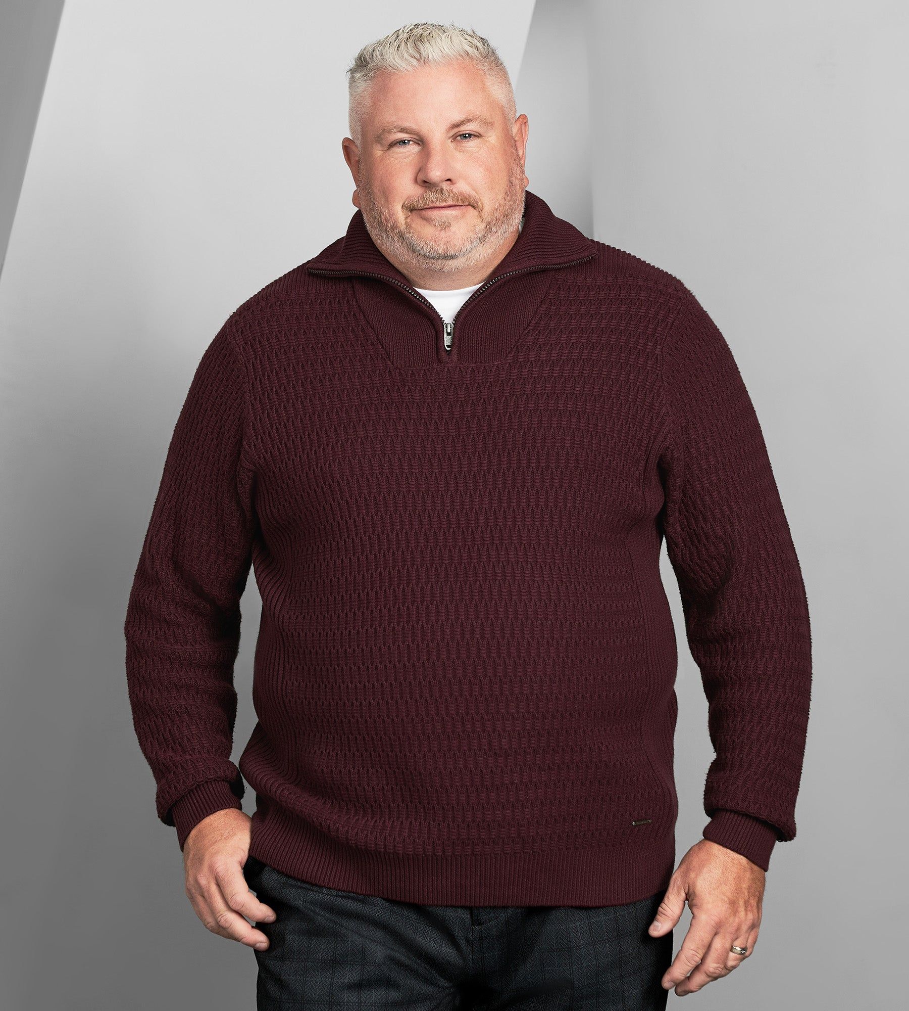 Quarter-Zip Jacquard Sweater sold by George Richards product image thumbnail 4