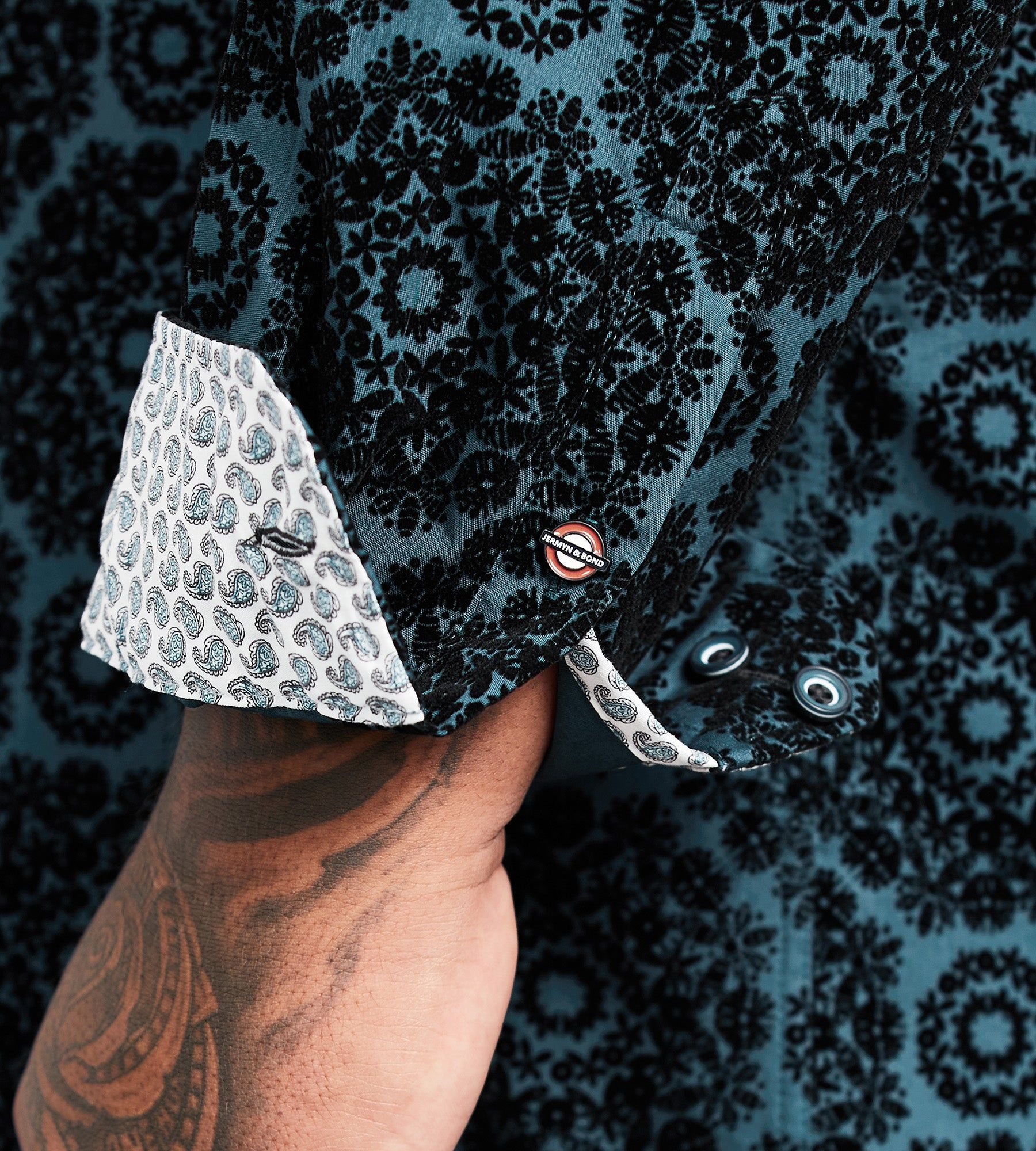 Flocking Print Long Sleeve Sport Shirt sold by George Richards product image thumbnail 4