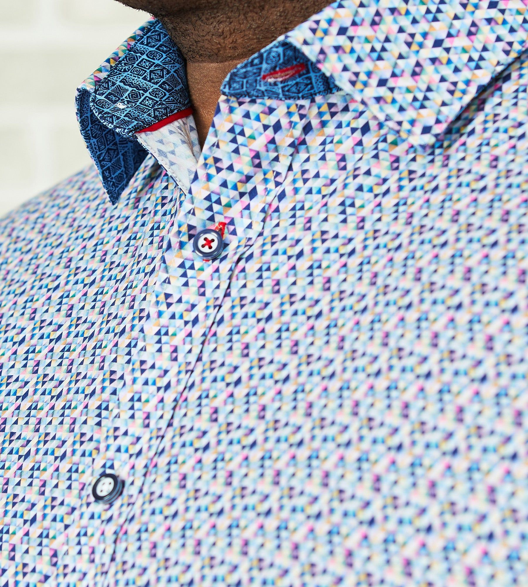 Non-Iron Geo Print Long Sleeve Sport Shirt sold by George Richards product image thumbnail 2