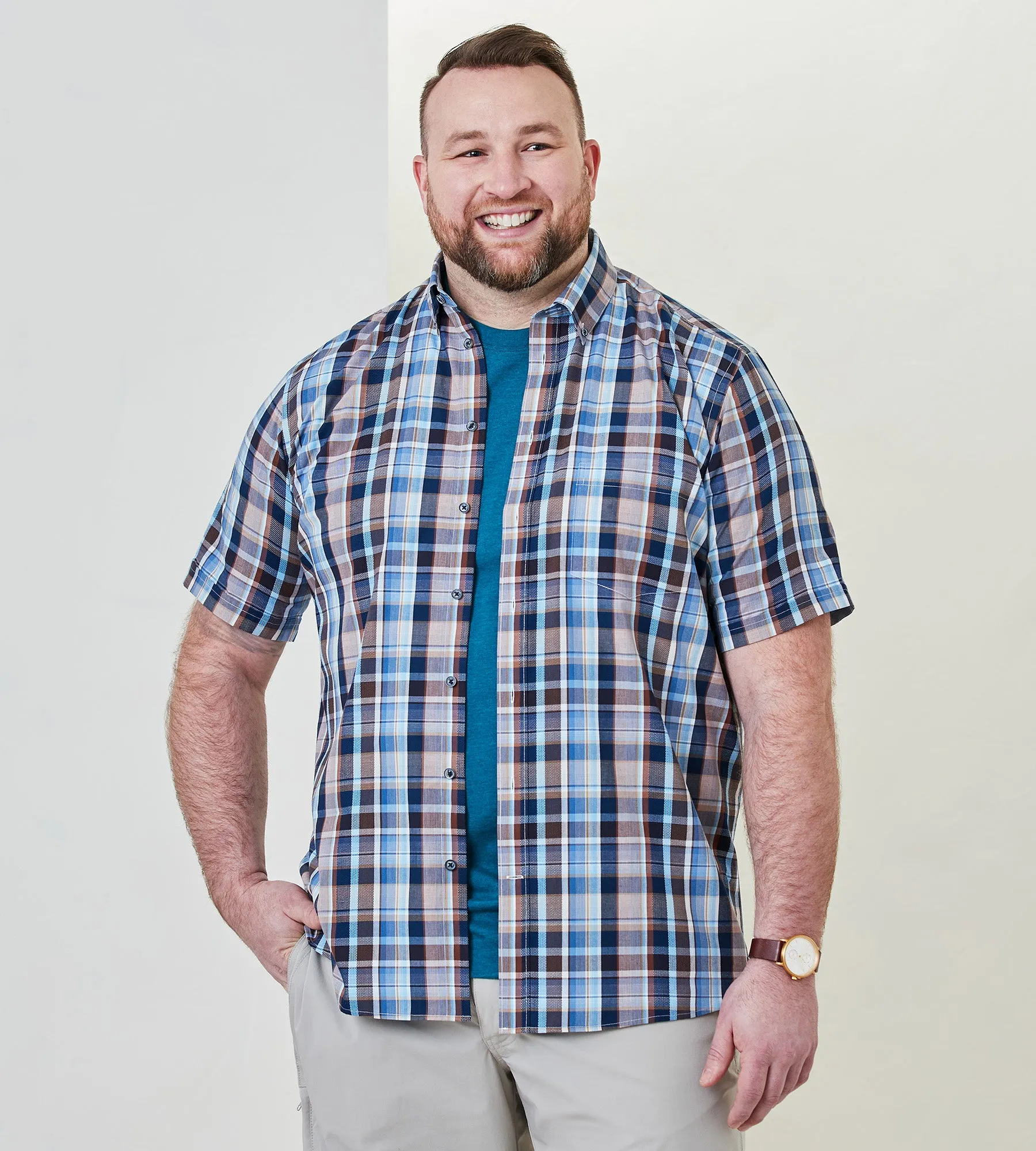 Easy Care Plaid Short Sleeve Sport Shirt sold by George Richards