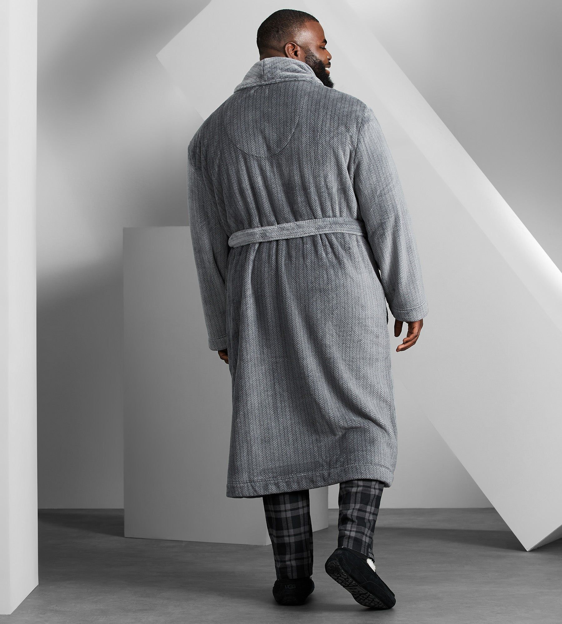 Herringbone Plush Robe sold by George Richards product image thumbnail 4