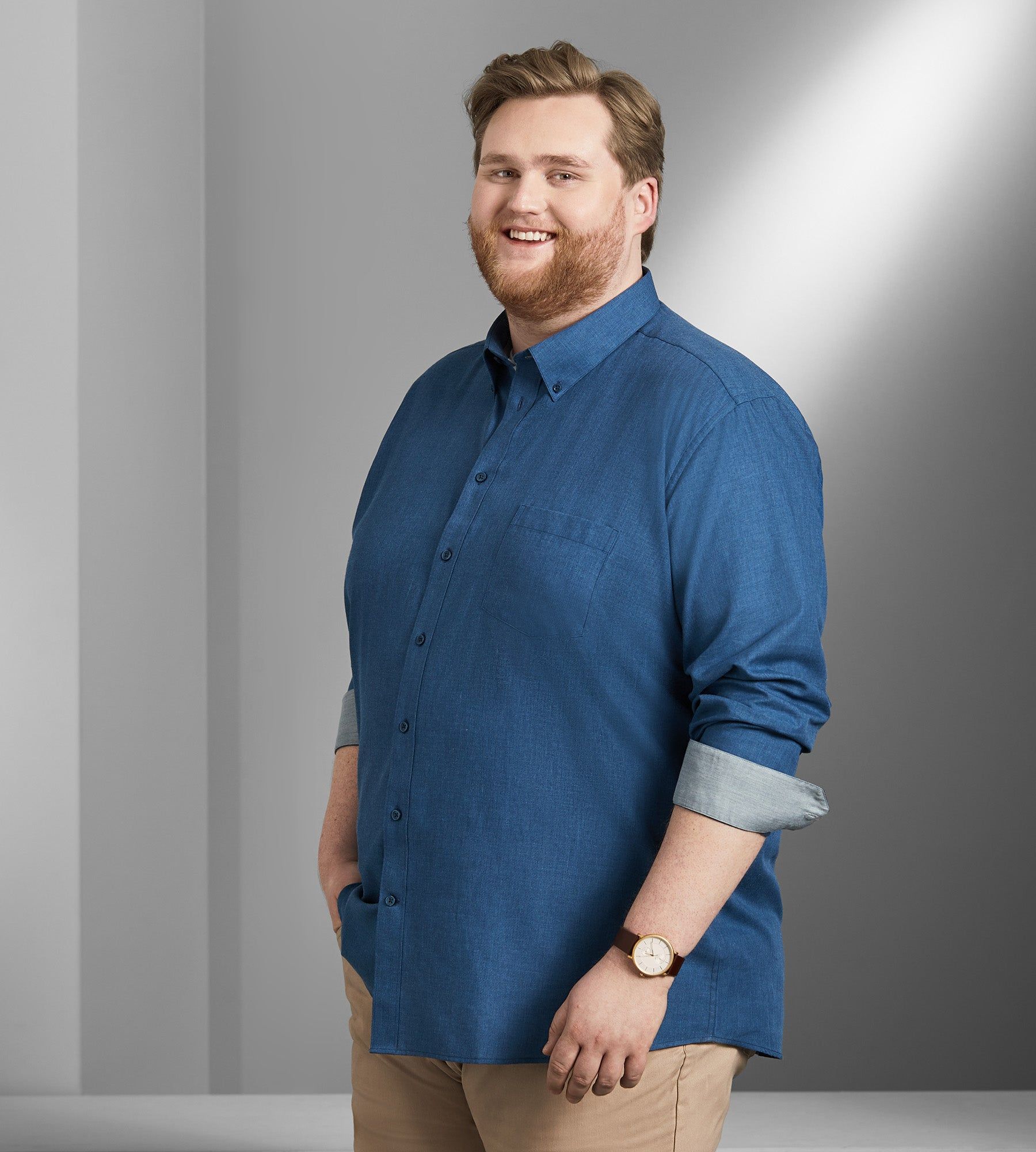 Easy Care Tonal Long Sleeve Sport Shirt sold by George Richards