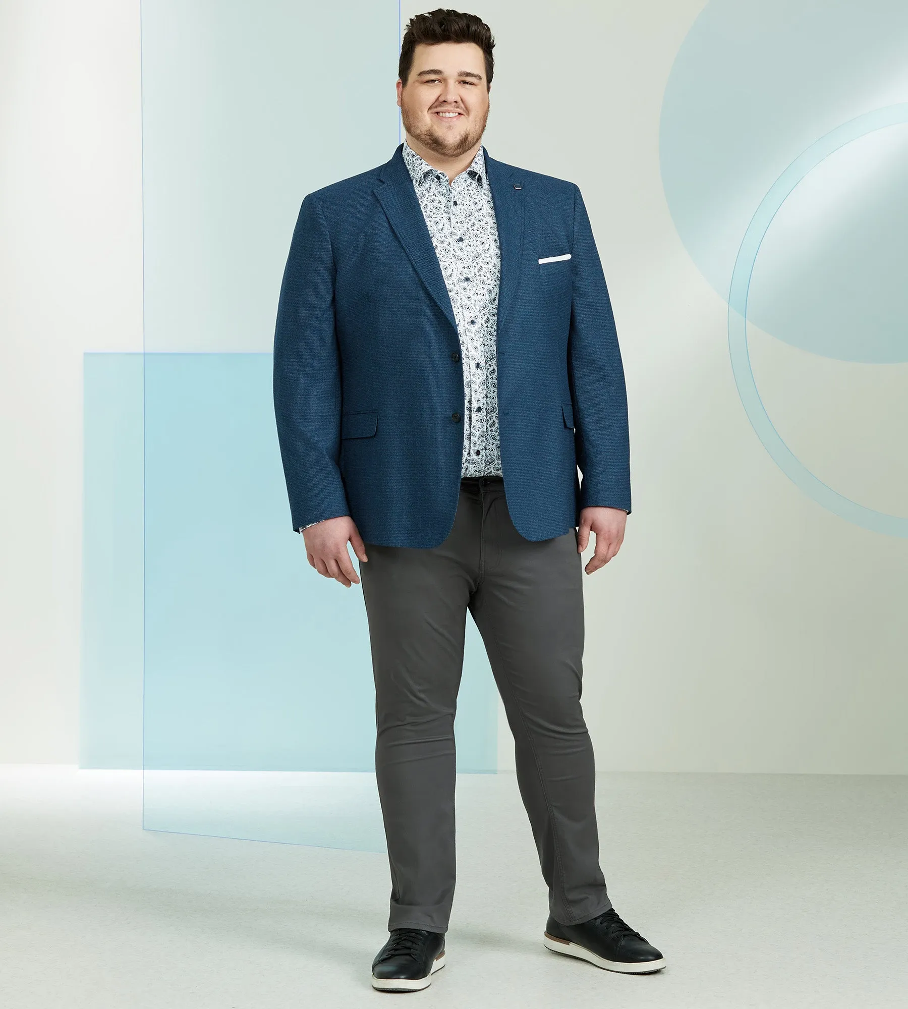 Modern Fit Mini Check Woven Sport Jacket sold by George Richards product image thumbnail 4