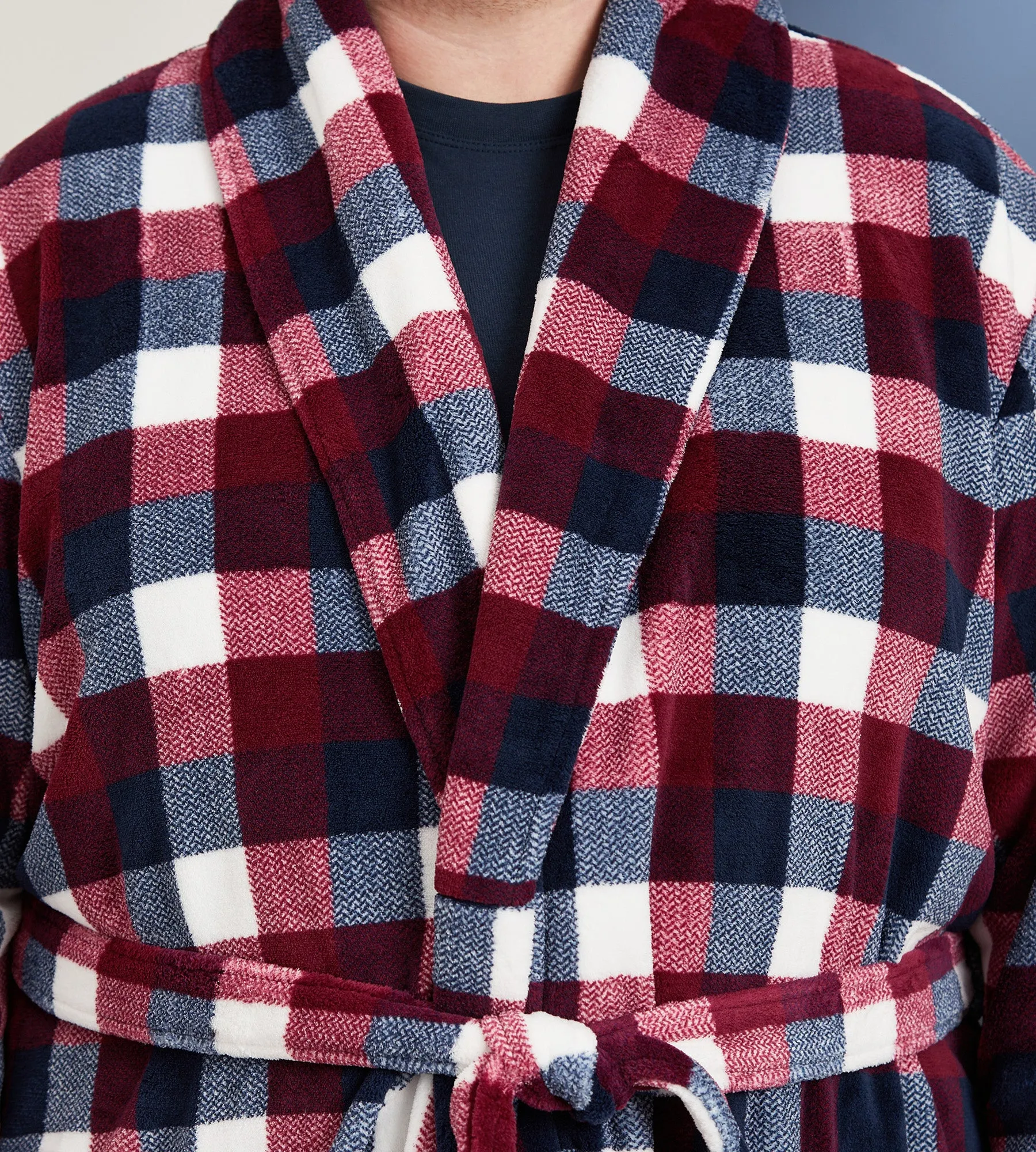 Check Plush Robe sold by George Richards product image thumbnail 2