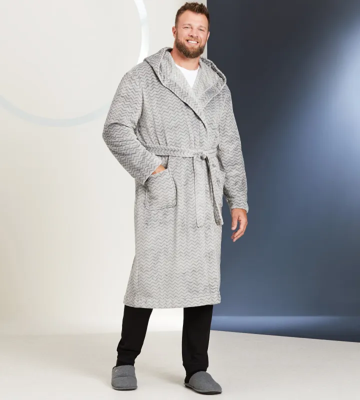 Hooded Zig Zag Plush Robe sold by George Richards