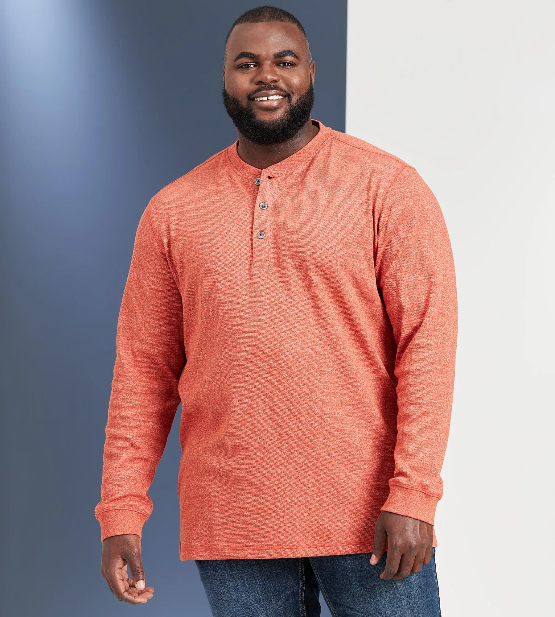 Long Sleeve Waffle Henley sold by George Richards