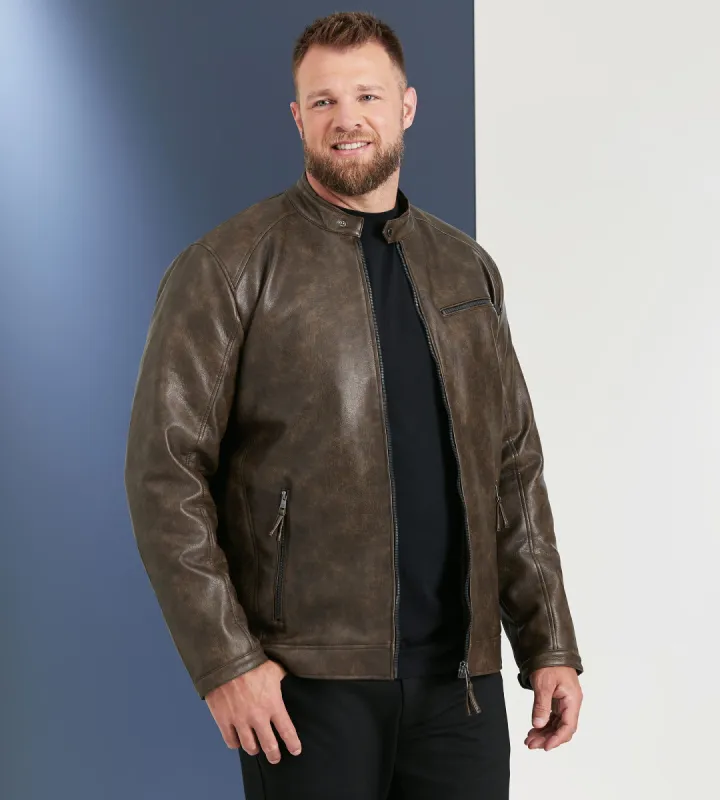 Vegan Leather Moto Jacket sold by George Richards