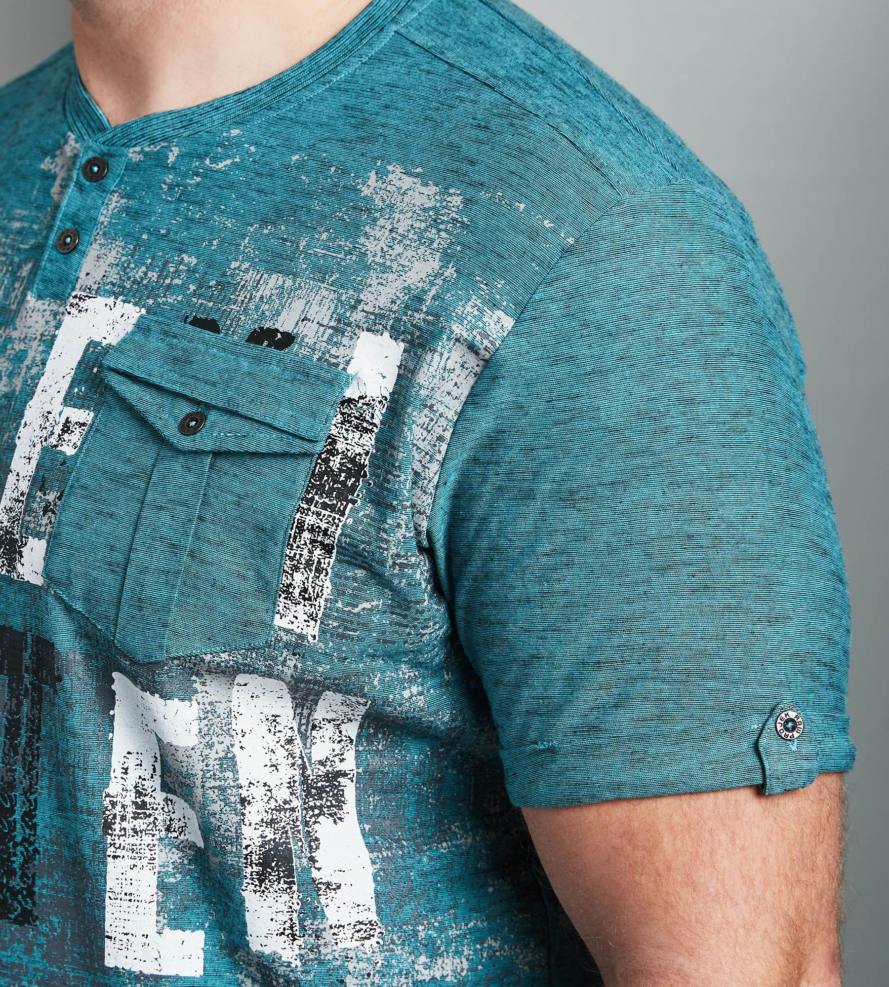 Double-Pocket Graphic Henley sold by George Richards product image thumbnail 3