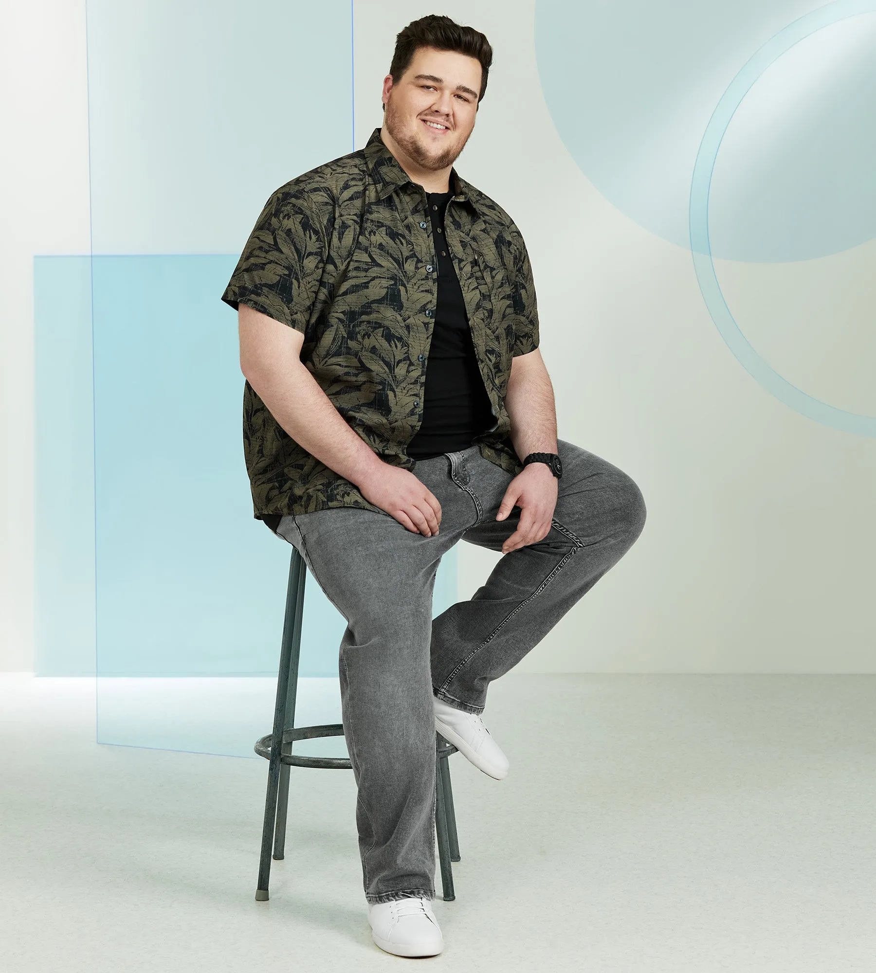 Tonal Floral Stretch Shirt sold by George Richards product image thumbnail 4