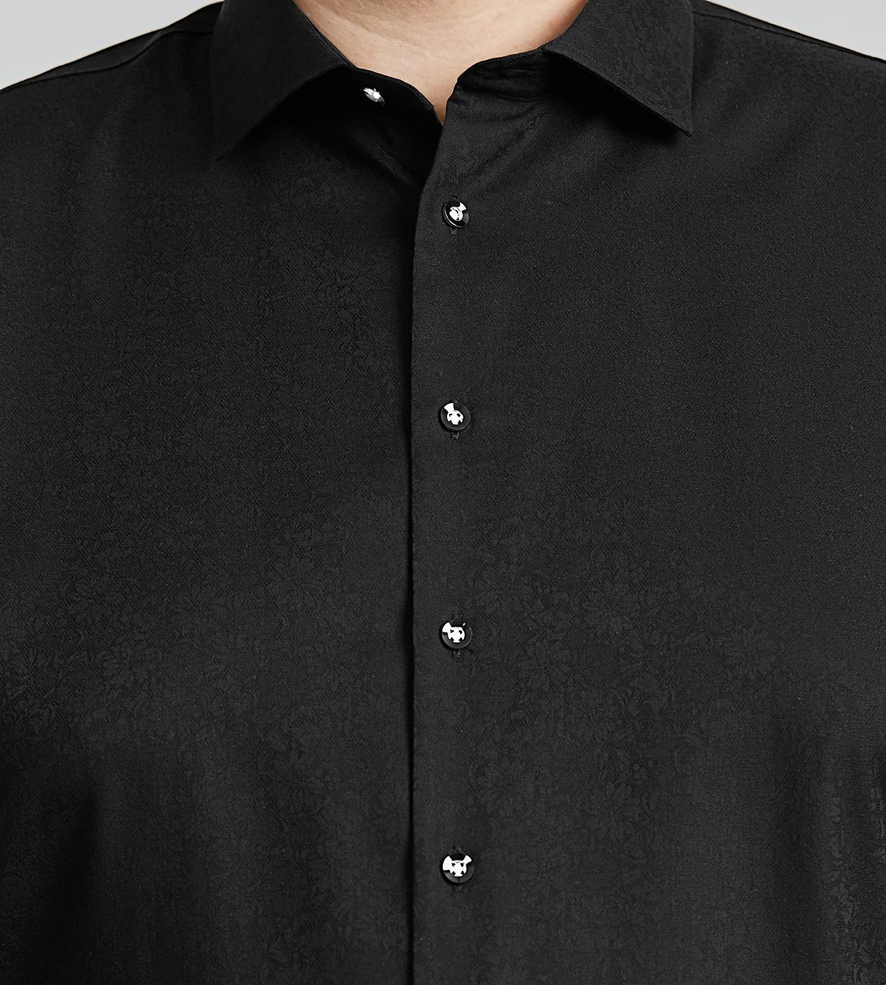 Short Sleeve Tonal Jacquard Casual Shirt sold by George Richards product image thumbnail 2