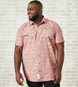 Tonal Textured Short Sleeve Sport Shirt sold by George Richards