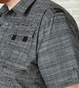 Tonal Textured Short Sleeve Sport Shirt sold by George Richards