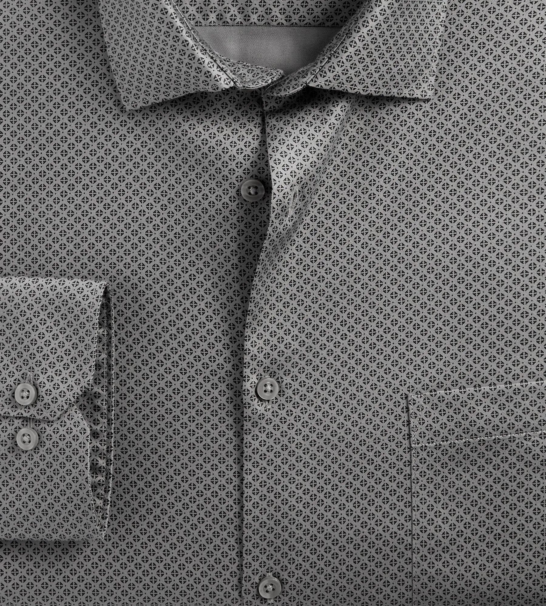 Classic Fit Non-Iron Printed Sateen Dress Shirt sold by George Richards product image thumbnail 2