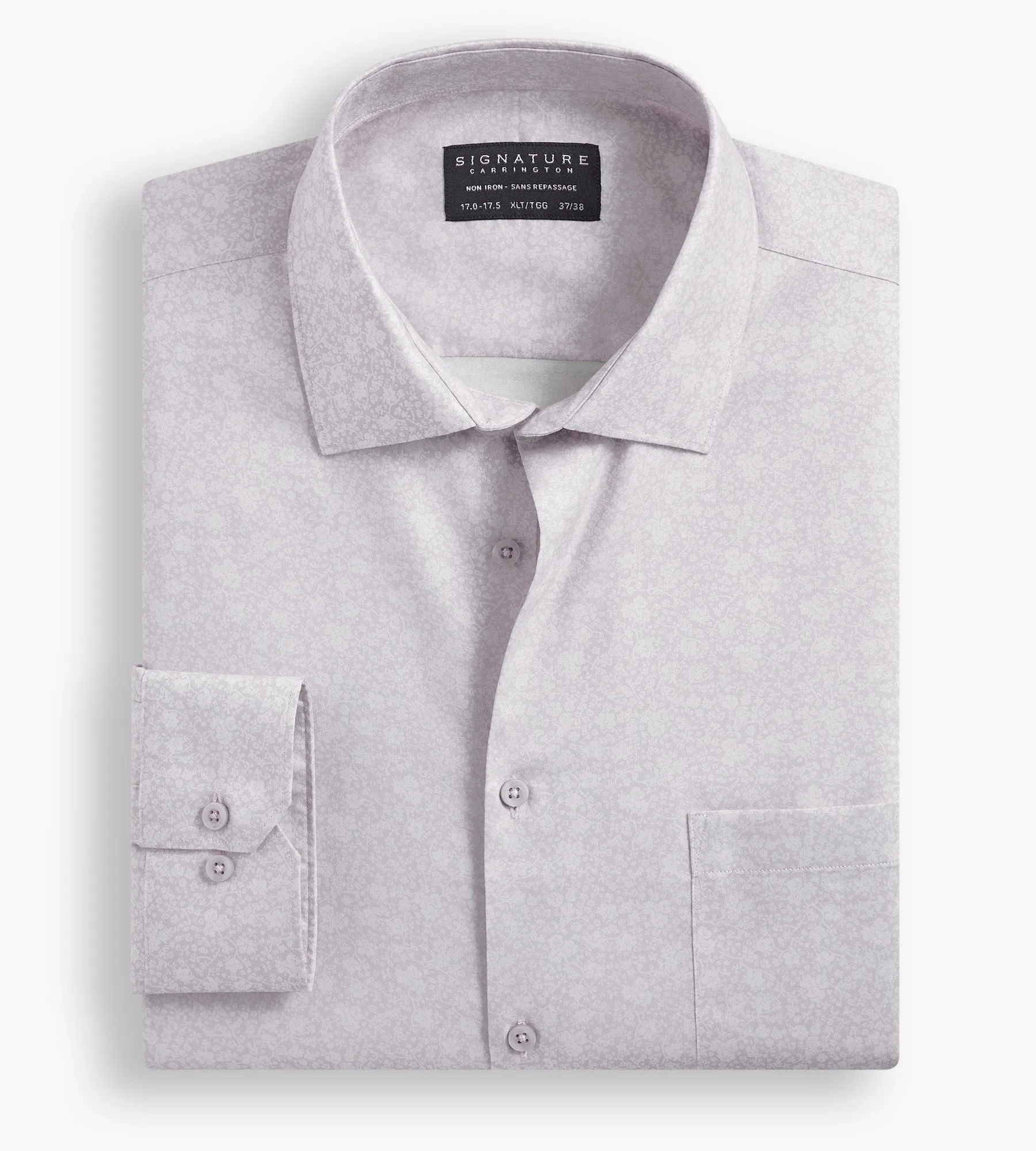 Classic Fit Non-Iron Printed Sateen Dress Shirt sold by George Richards product image thumbnail 2