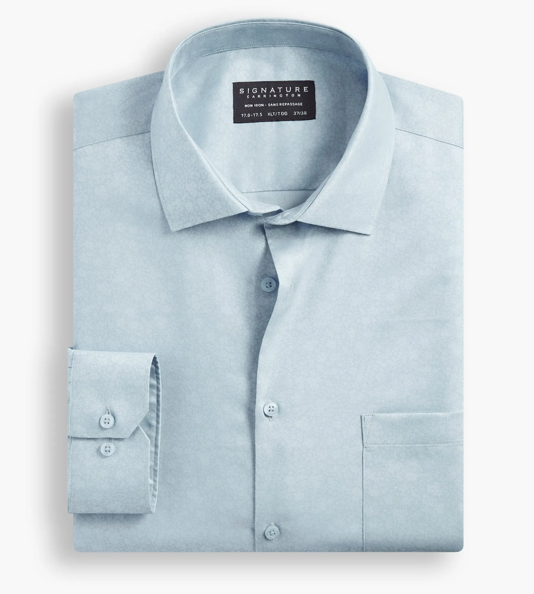 Classic Fit Non-Iron Printed Sateen Dress Shirt sold by George Richards