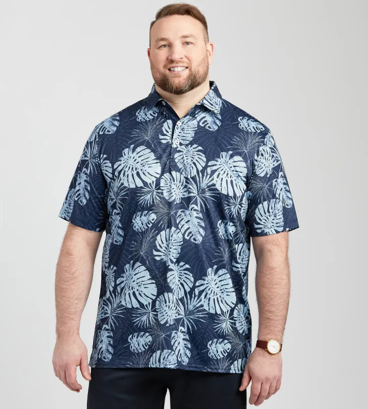 Tonal Botanical Print Polo sold by George Richards