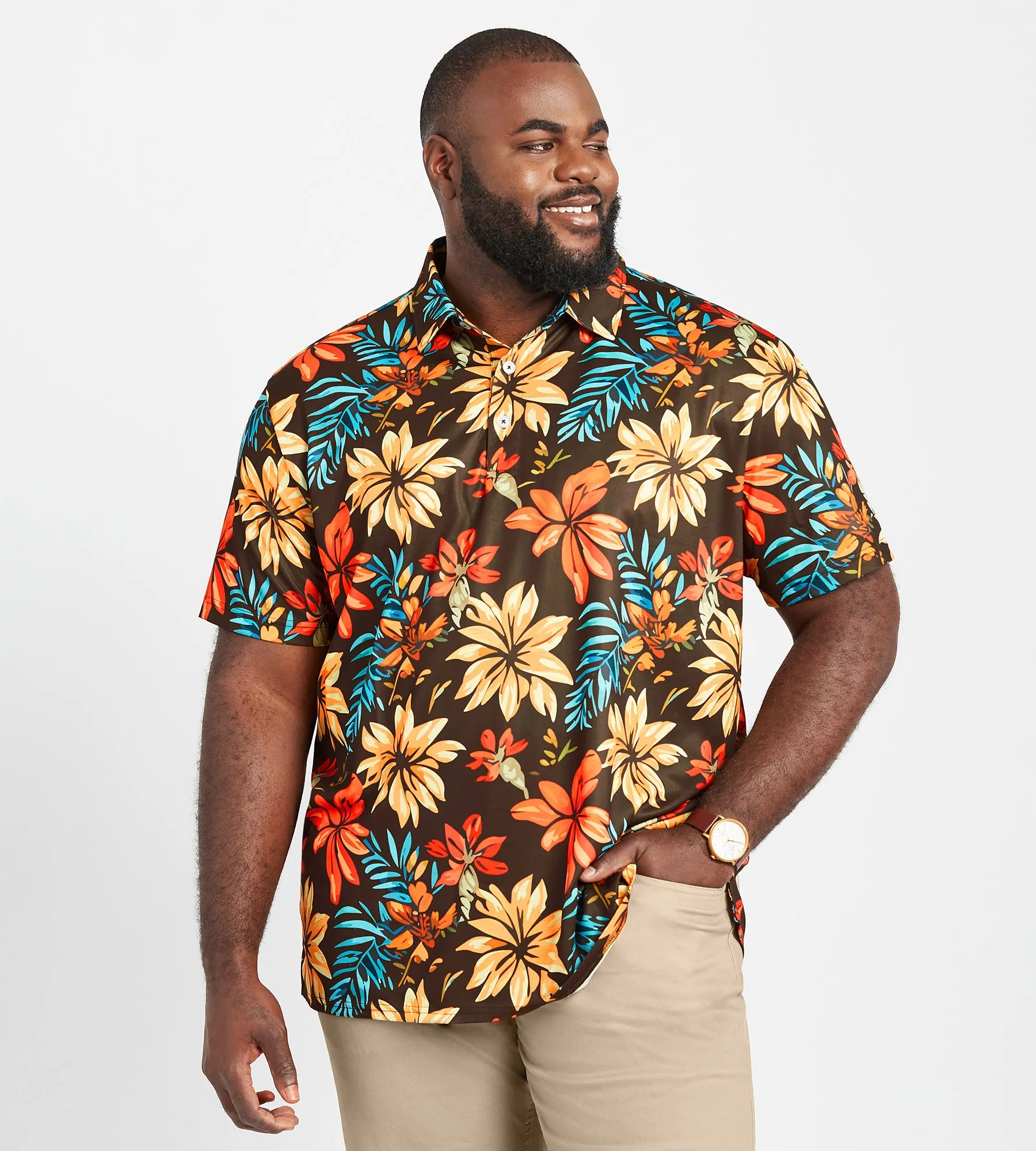 Large Floral Print Polo sold by George Richards