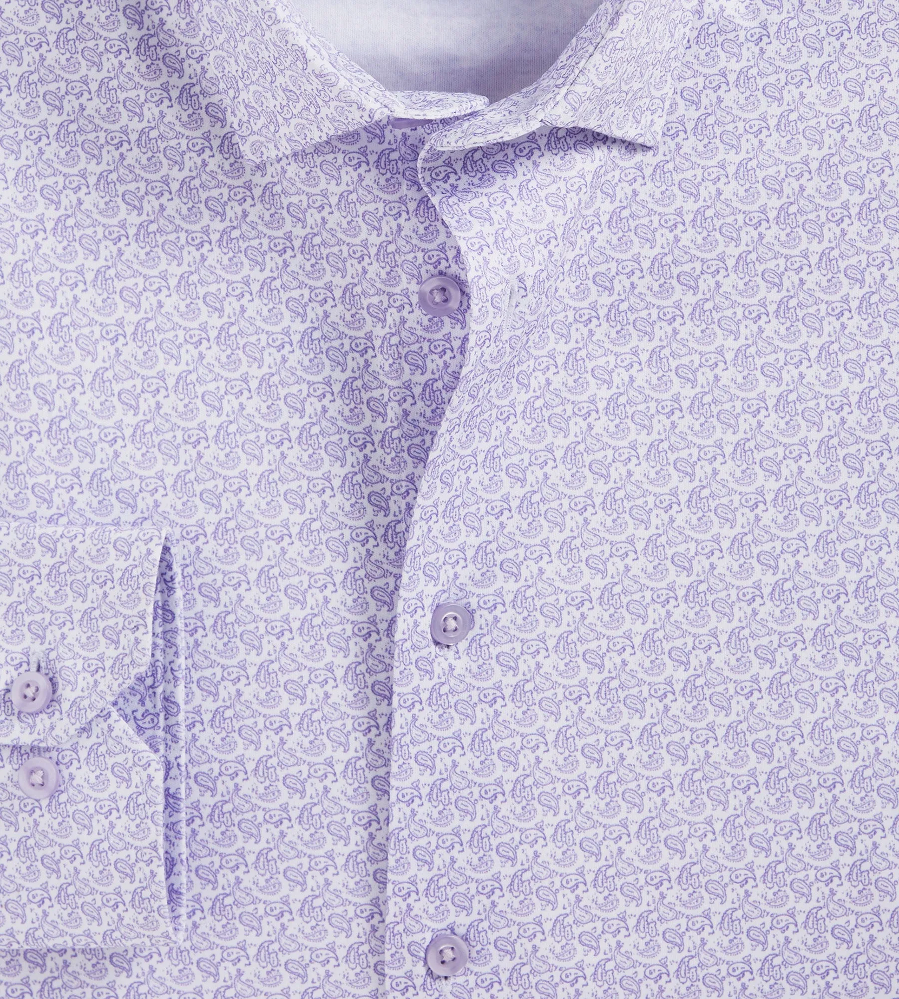 Modern Fit 360 Stretch Knit Non-Iron Paisley Print Dress Shirt sold by George Richards product image thumbnail 2