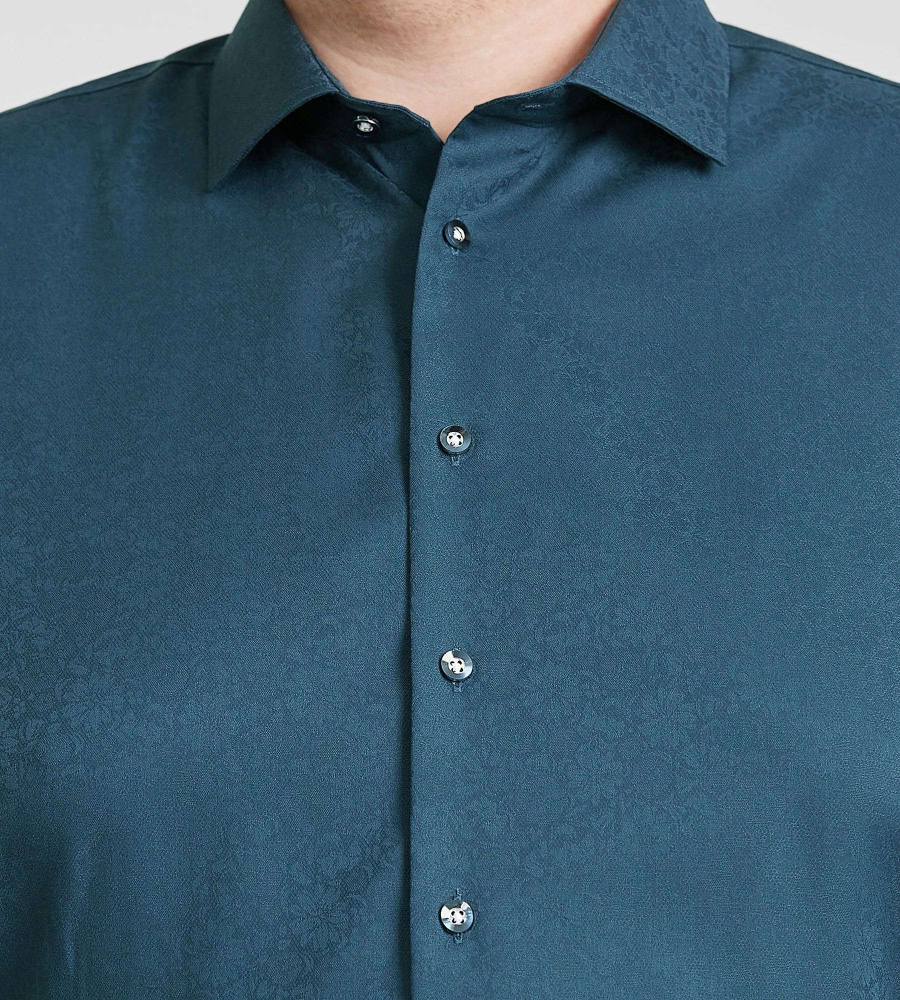 Short Sleeve Tonal Jacquard Casual Shirt sold by George Richards product image thumbnail 2