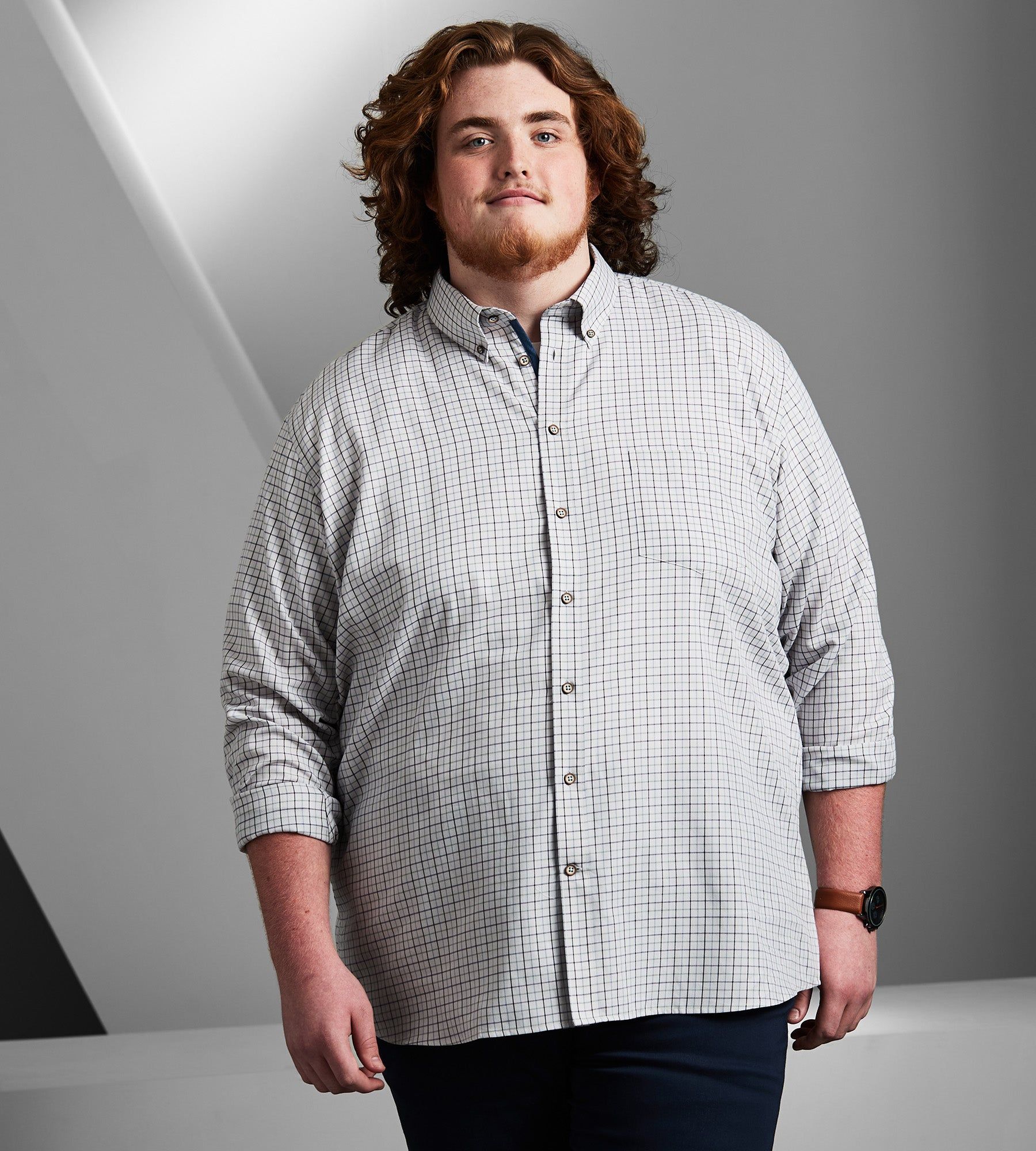 Easy Care Plaid Long Sleeve Sport Shirt sold by George Richards