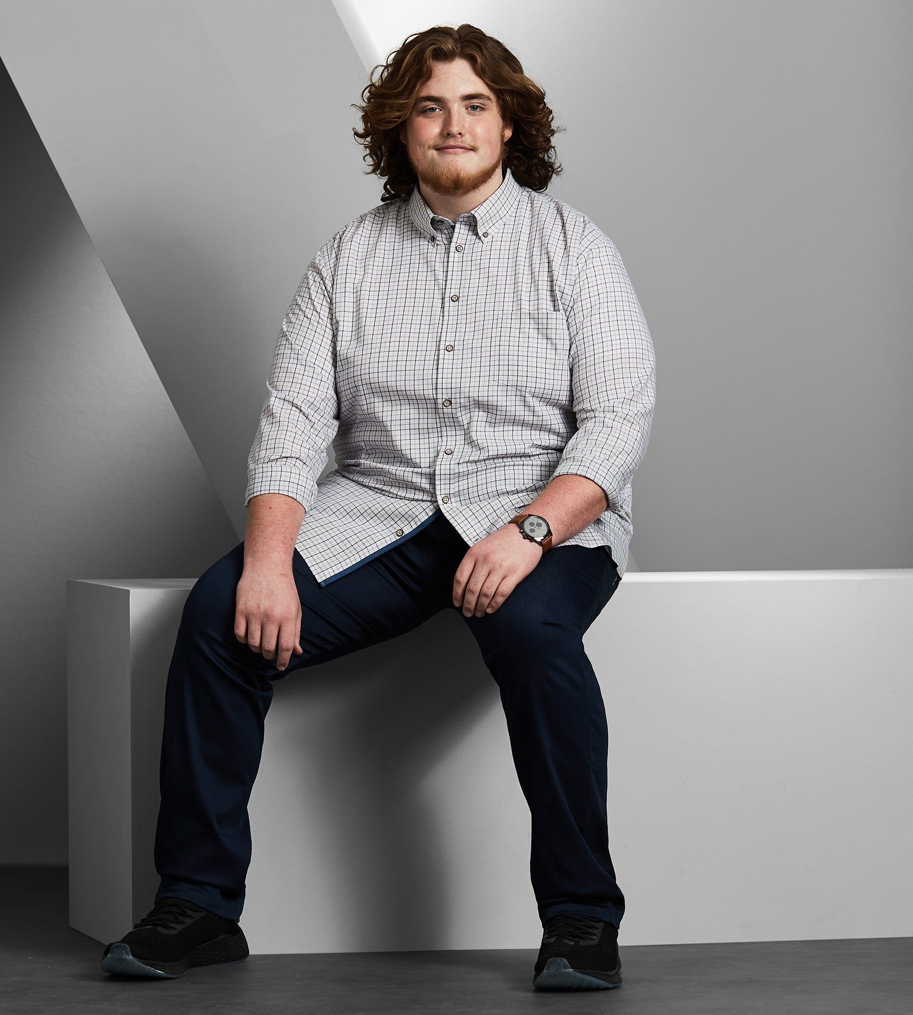 Easy Care Plaid Long Sleeve Sport Shirt sold by George Richards product image thumbnail 3