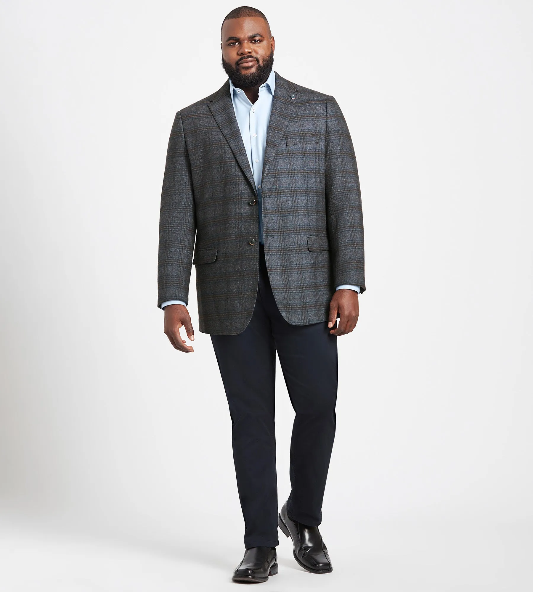 Modern Fit Plaid Woven Sport Jacket sold by George Richards product image thumbnail 3