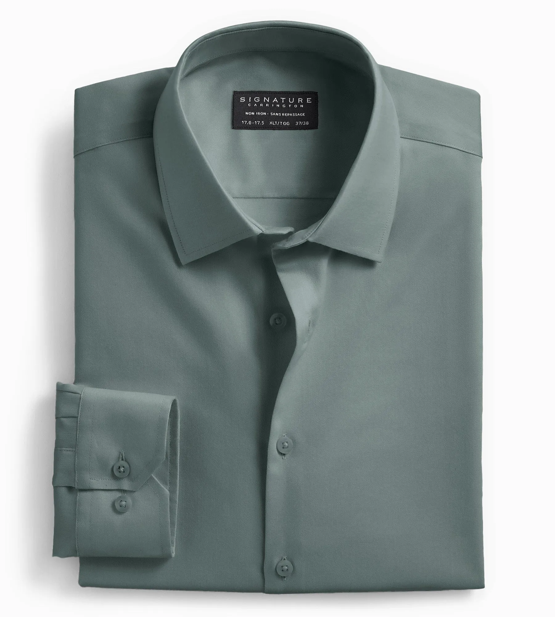 Classic Fit Non-Iron Sateen Dress Shirt sold by George Richards