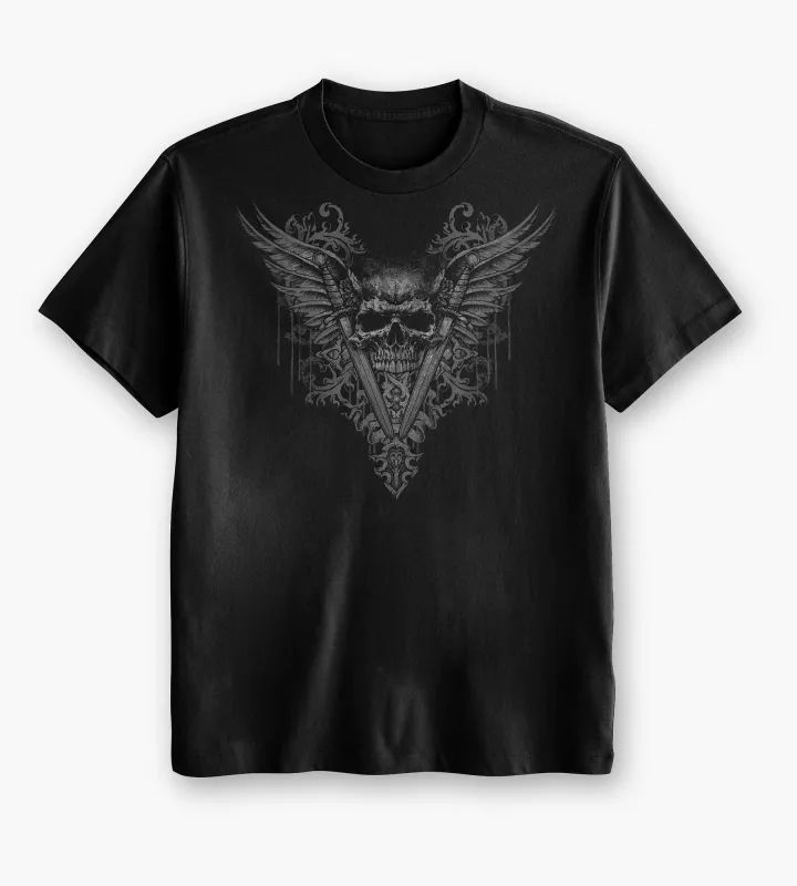 Winged Skull Graphic Tee sold by George Richards