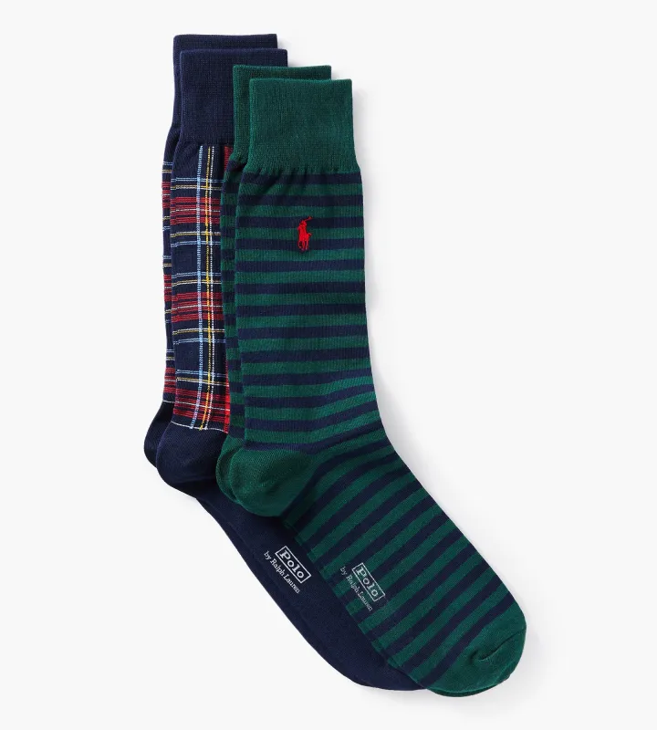 2-Pack Holiday Plaid & Stripe Socks sold by George Richards