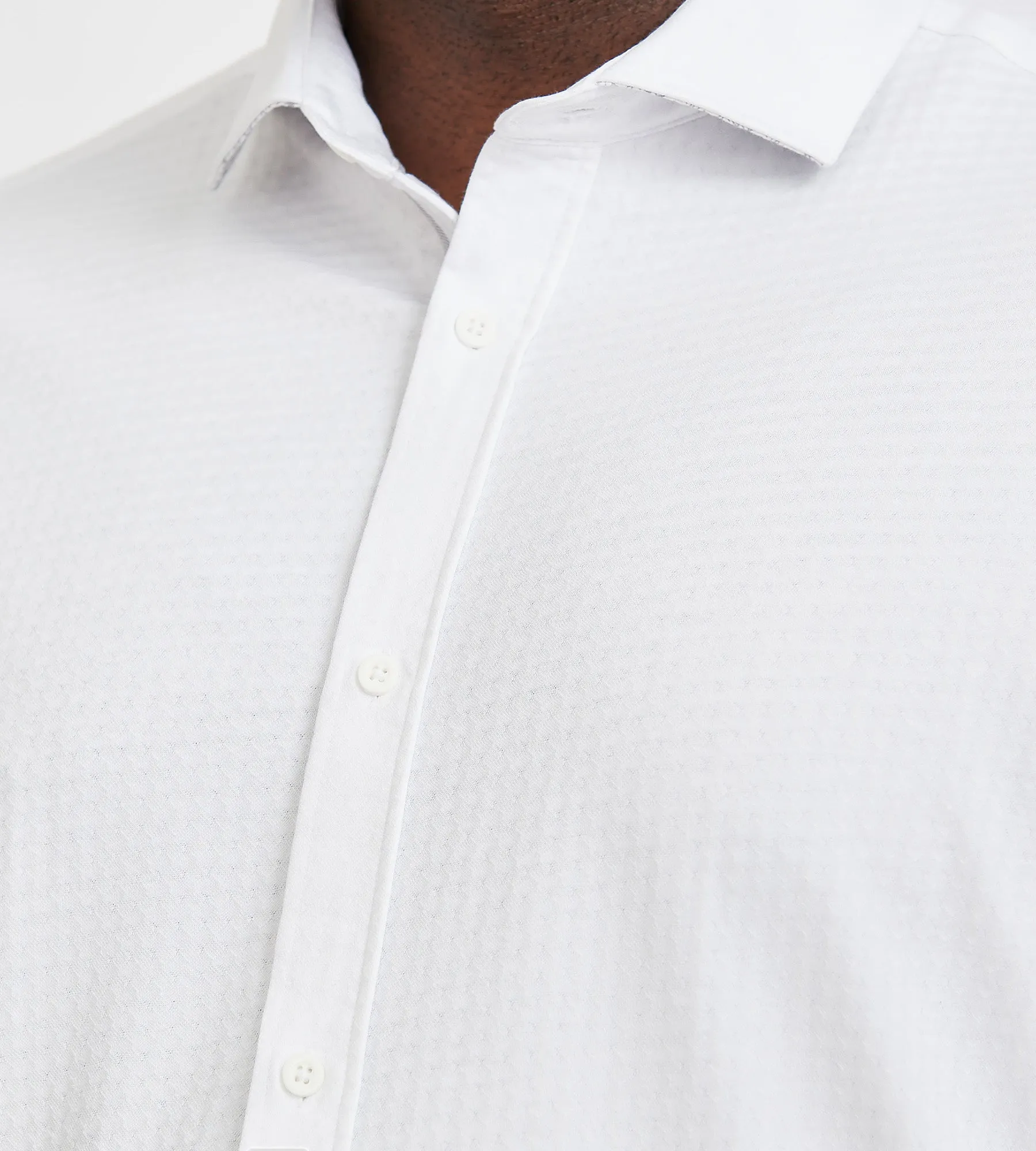 Tonal Knit Jacquard Diamond Shirt sold by George Richards product image thumbnail 5