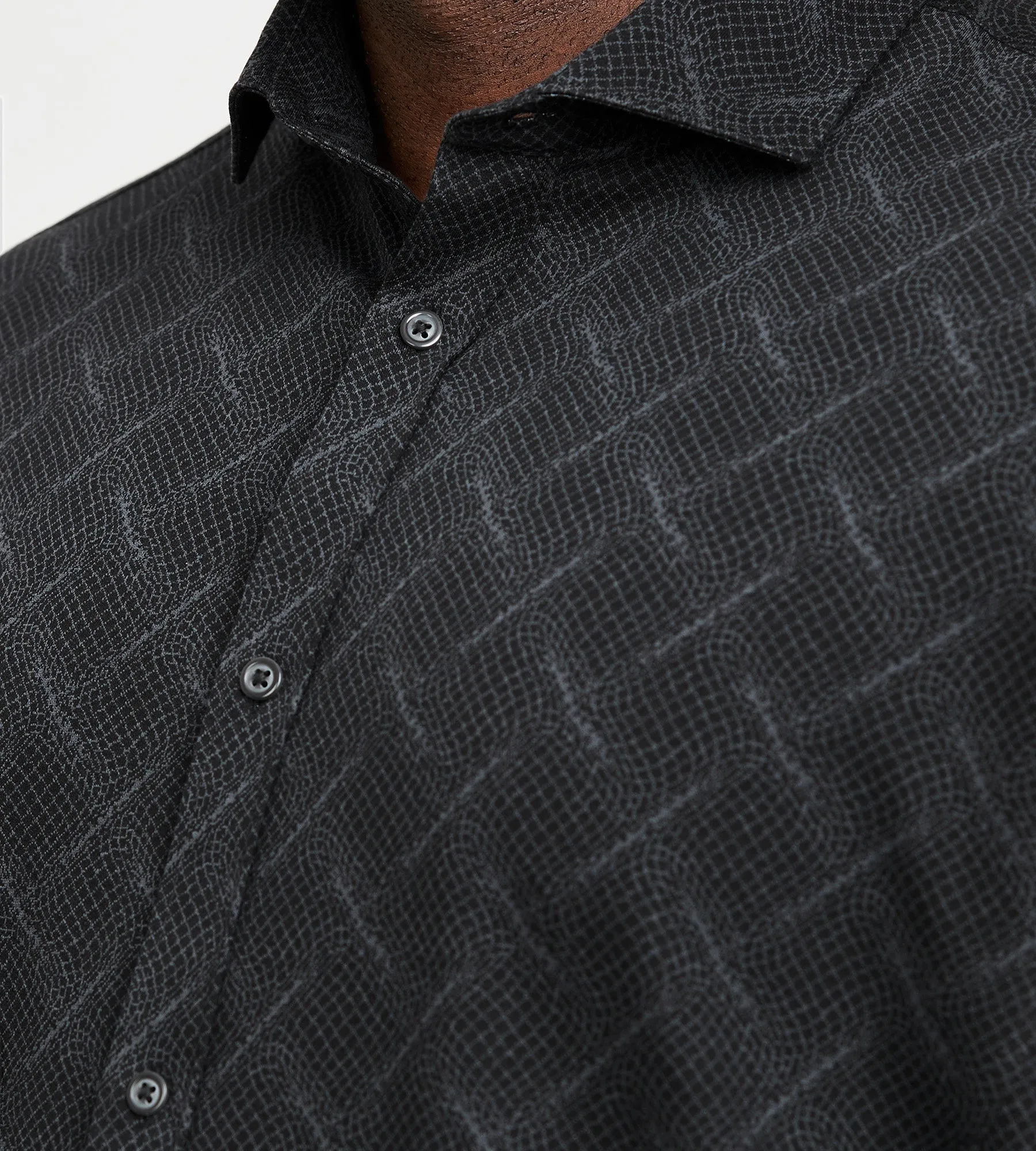 Tonal Knit Jacquard Diamond Shirt sold by George Richards product image thumbnail 2