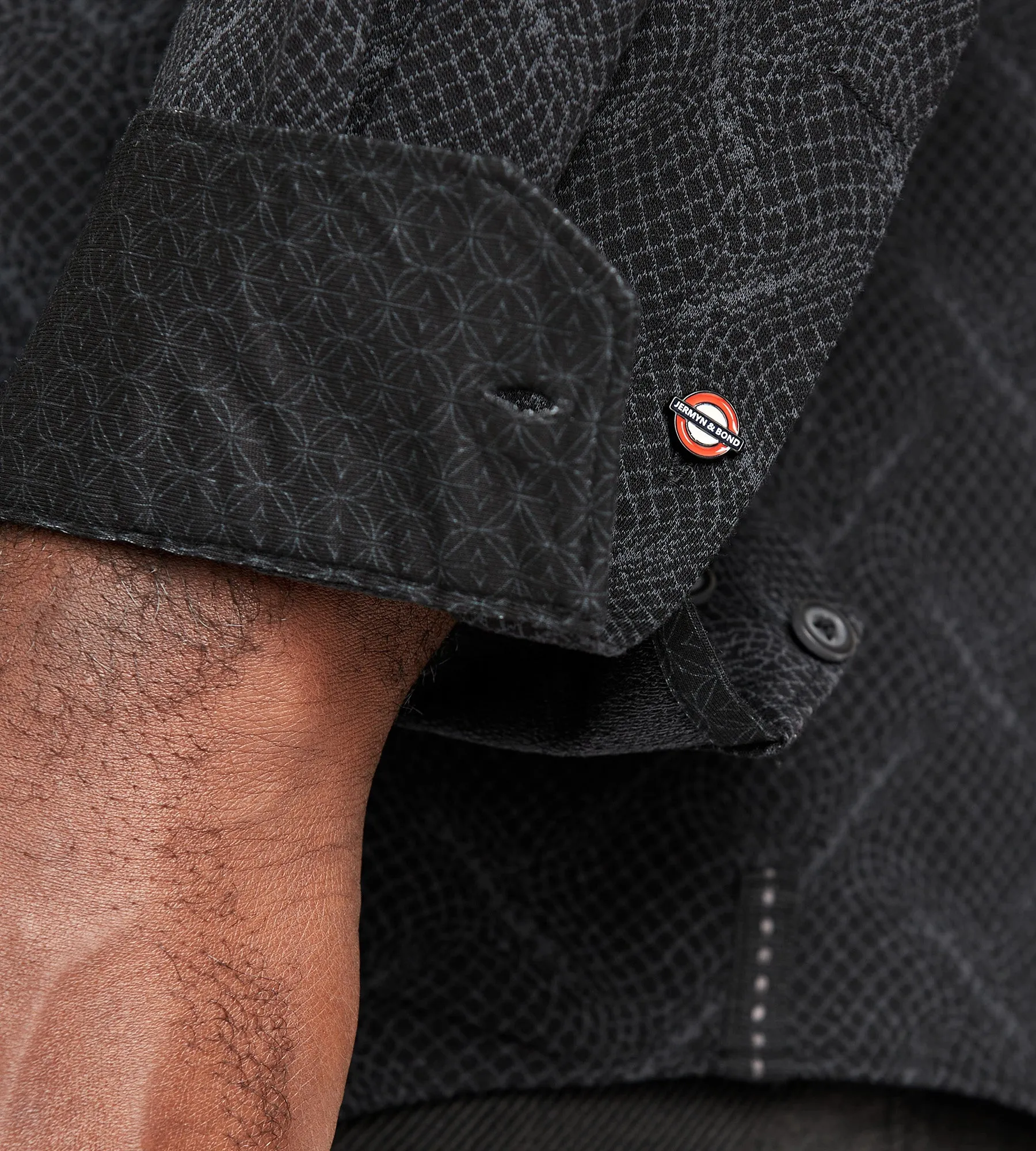 Tonal Knit Jacquard Diamond Shirt sold by George Richards product image thumbnail 3