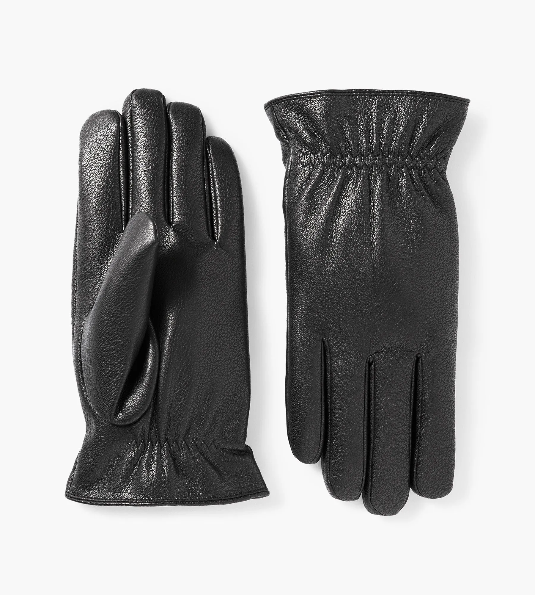 Cinched Wrist Vegan Leather Gloves sold by George Richards