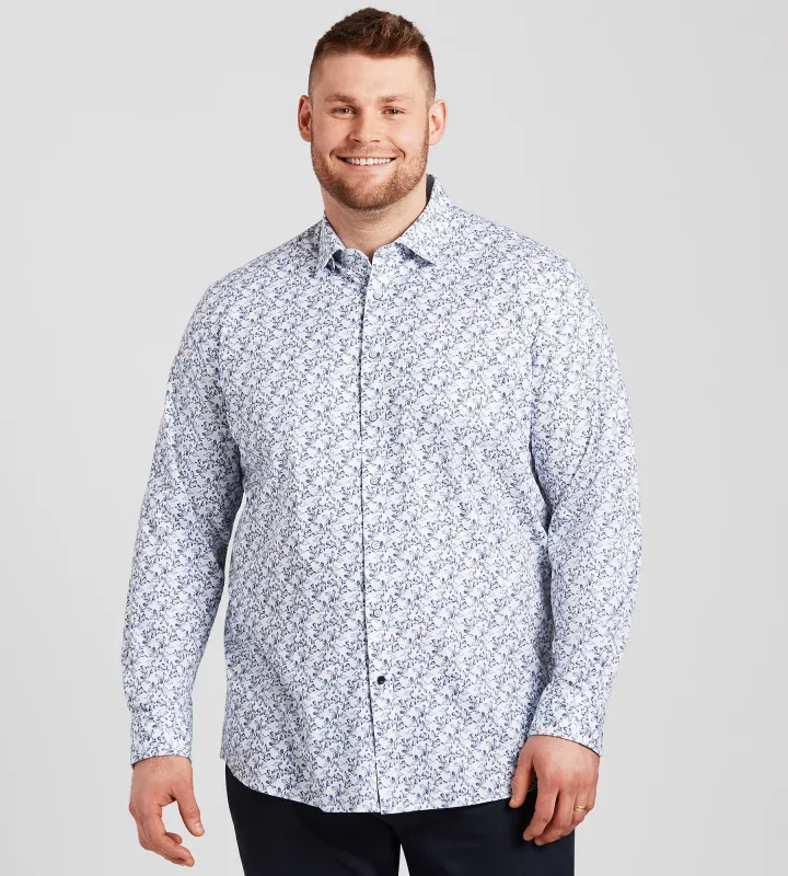 360 Stretch Floral Leaf Print Shirt sold by George Richards