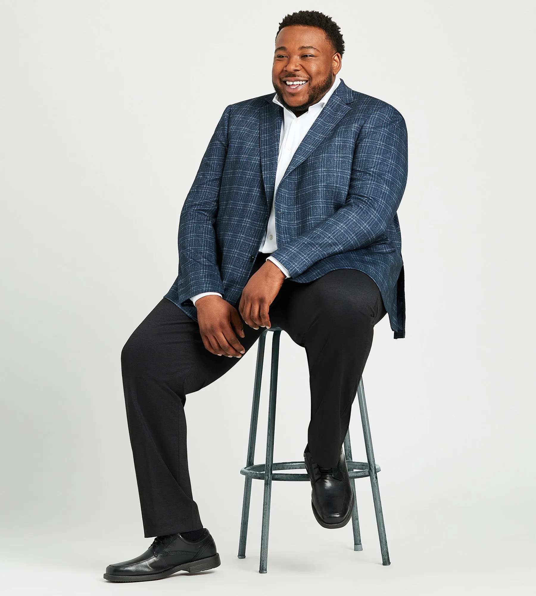 Modern Fit Windowpane Knit Sport Jacket sold by George Richards product image thumbnail 3