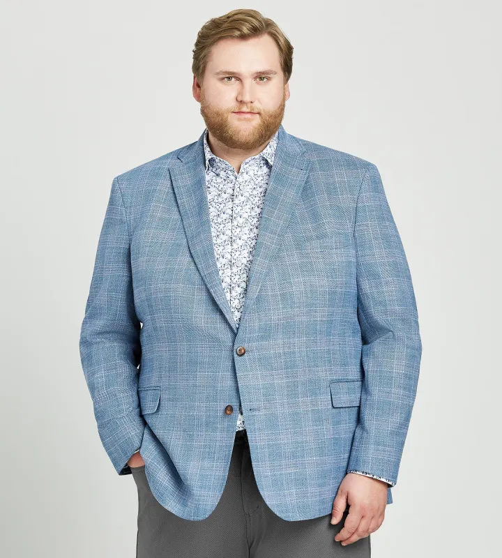 Modern Fit Plaid Woven Sport Jacket sold by George Richards