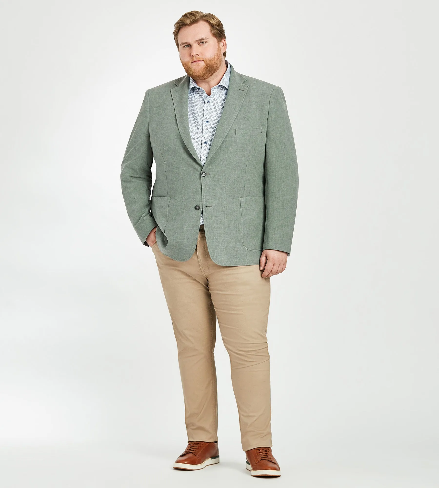 Modern Fit Solid Woven Sport Jacket sold by George Richards product image thumbnail 3