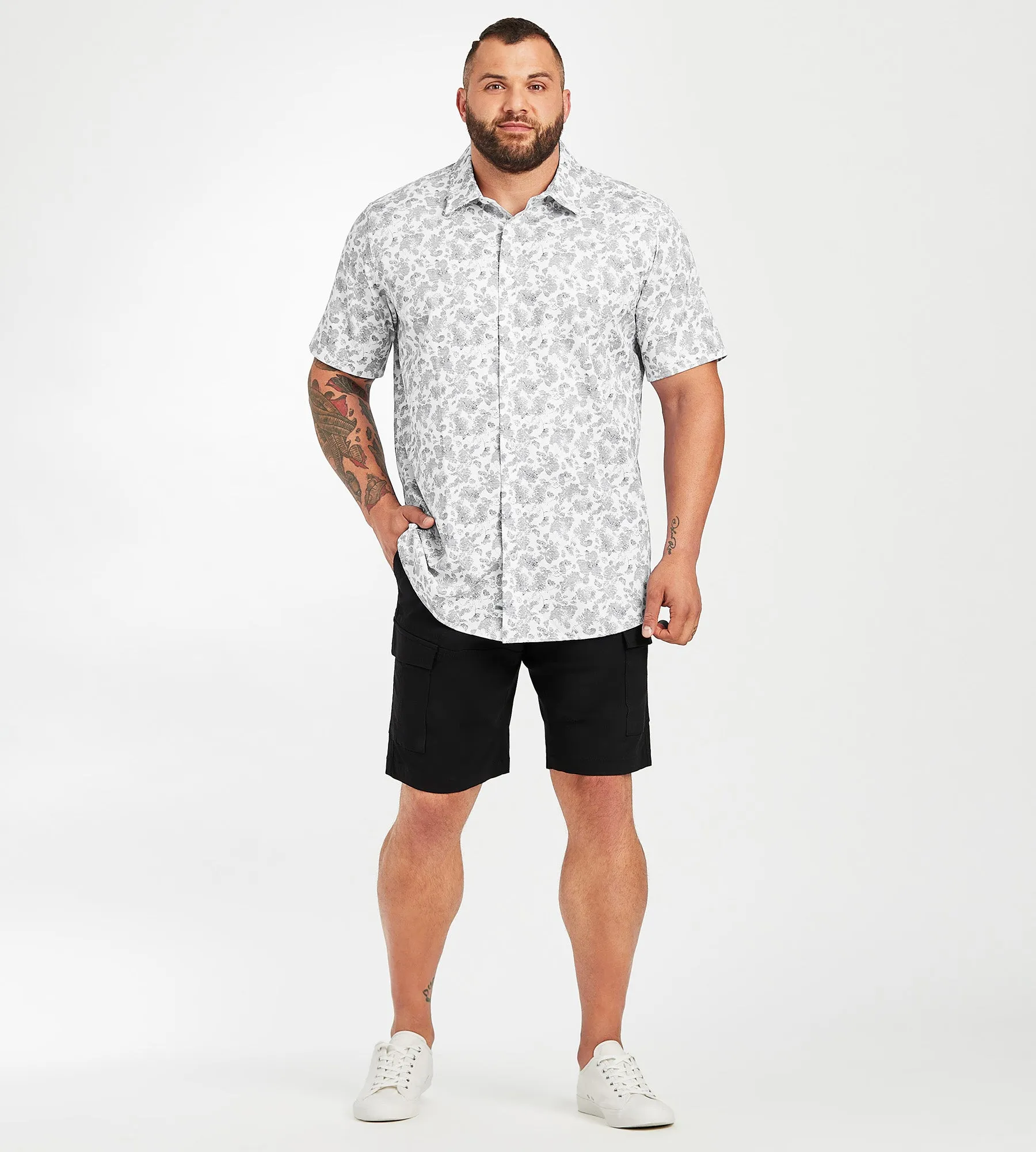 4-Way Stretch Geo Print Shirt sold by George Richards product image thumbnail 3